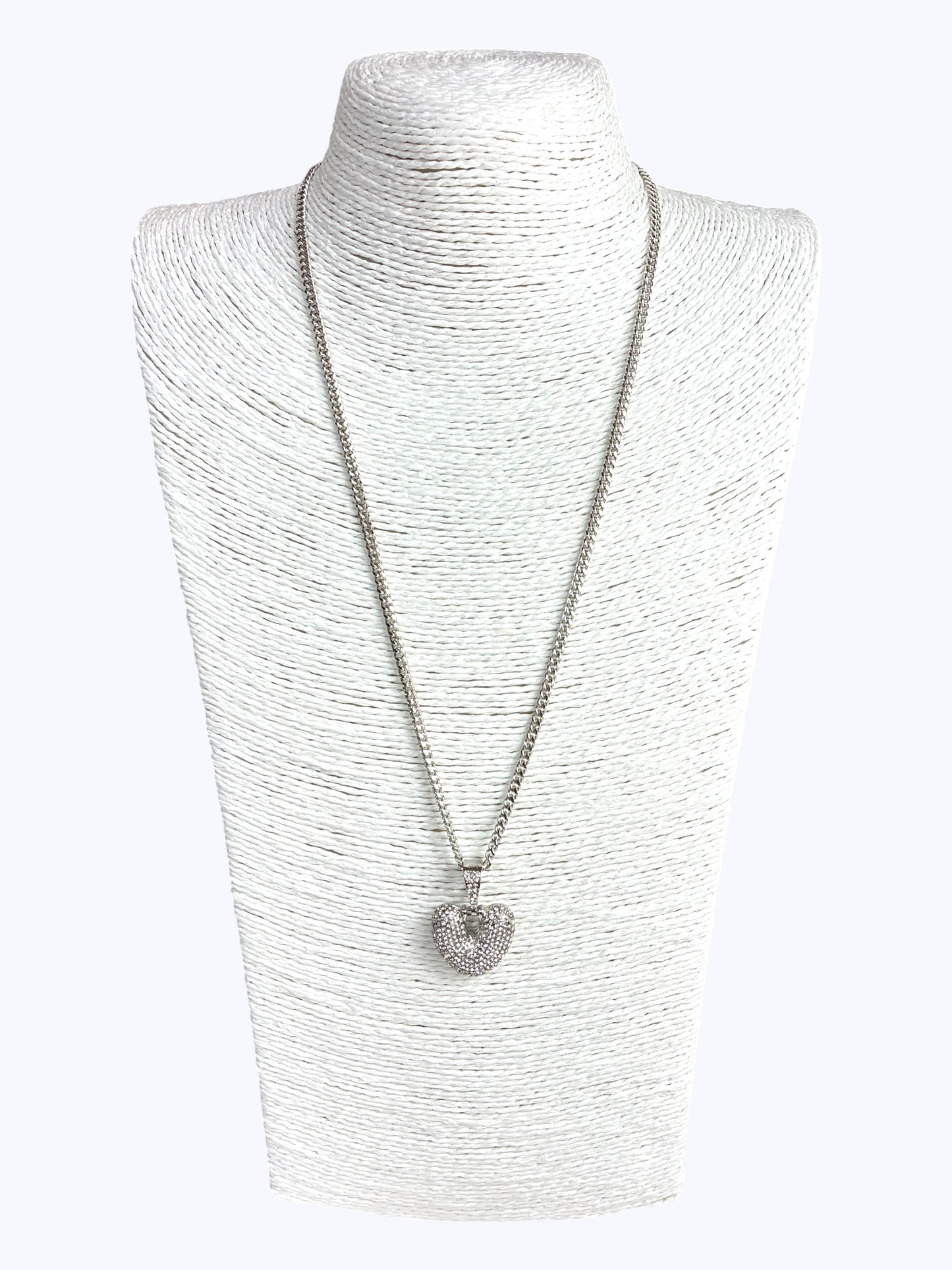 ''V''  Bubble Pave Letter Chain Necklace