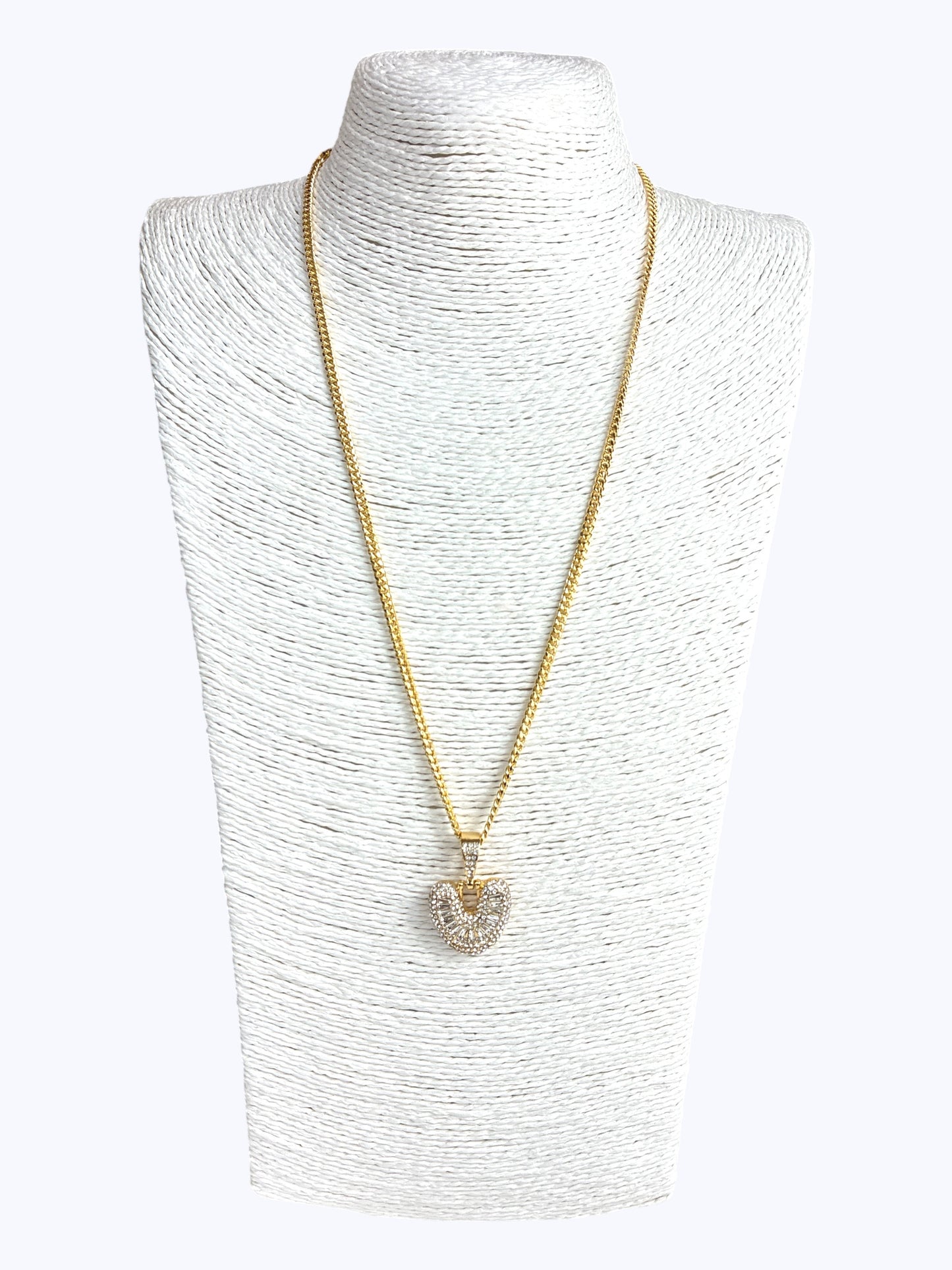''V''  Baguette  Letter Chain Necklace