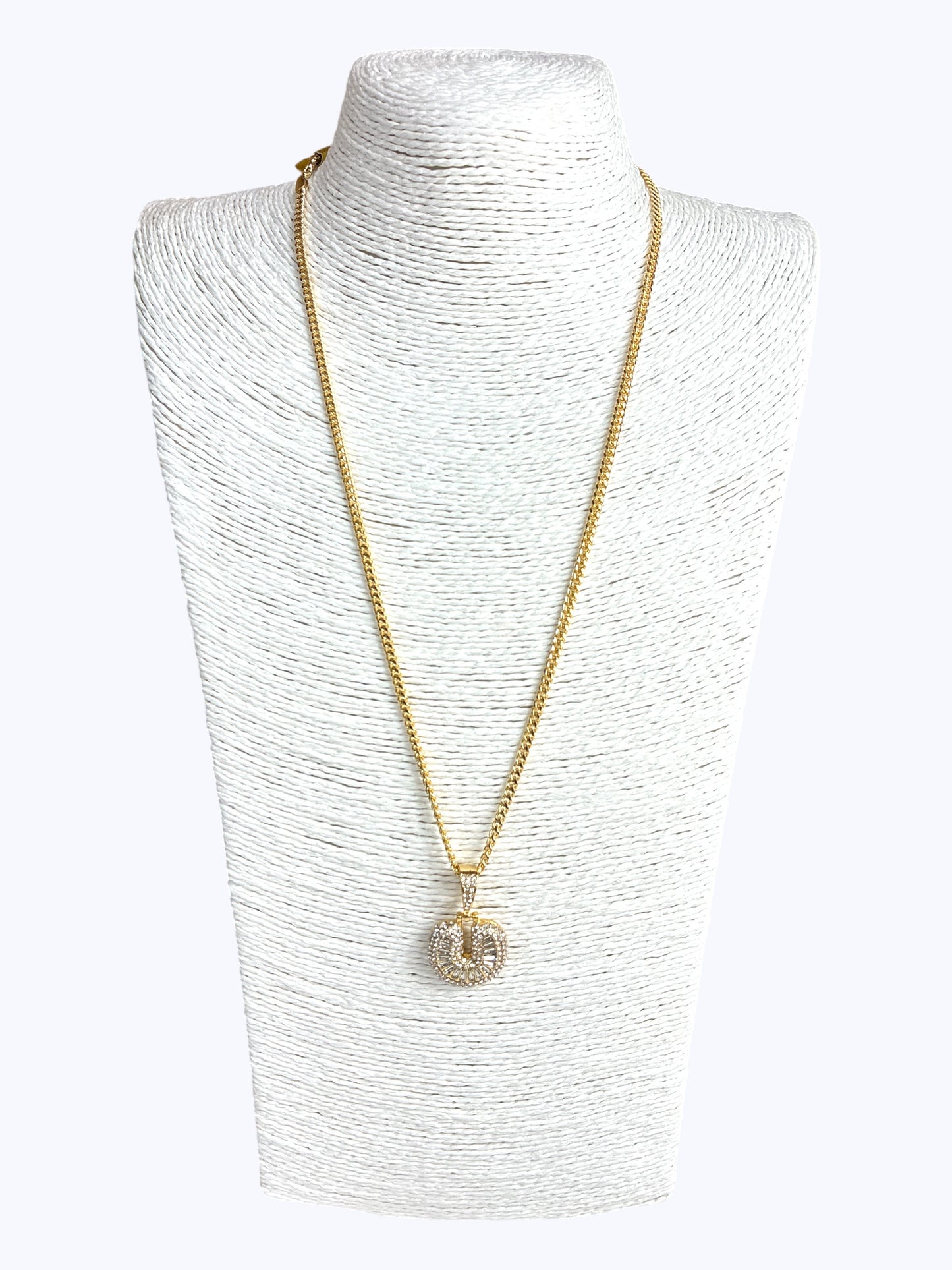 ''U''  Baguette  Letter Chain Necklace