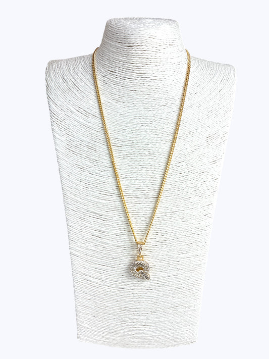 ''Q''  Baguette  Letter Chain Necklace