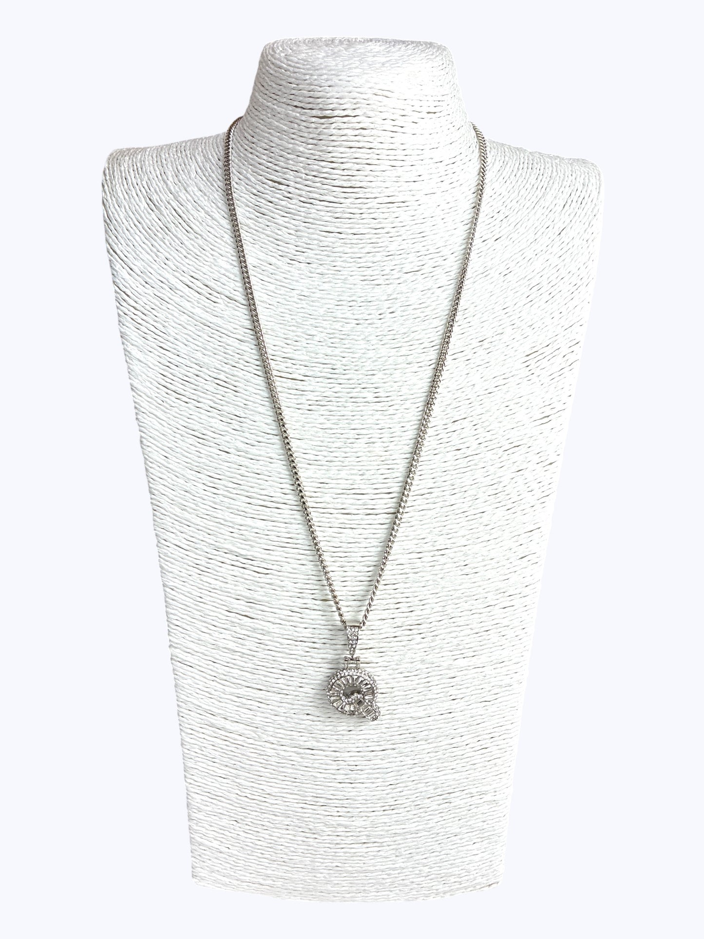 ''Q''  Baguette  Letter Chain Necklace