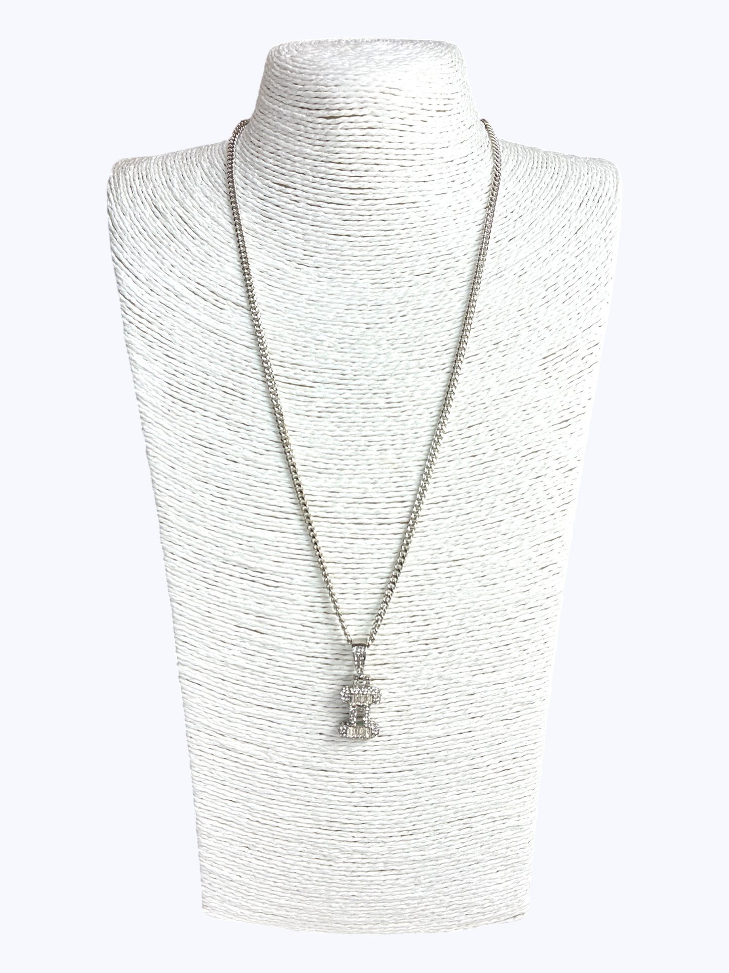 ''I''  Baguette  Letter Chain Necklace