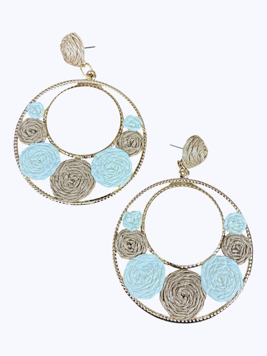 E2260 | Straw Flower  Earrings |ER2641