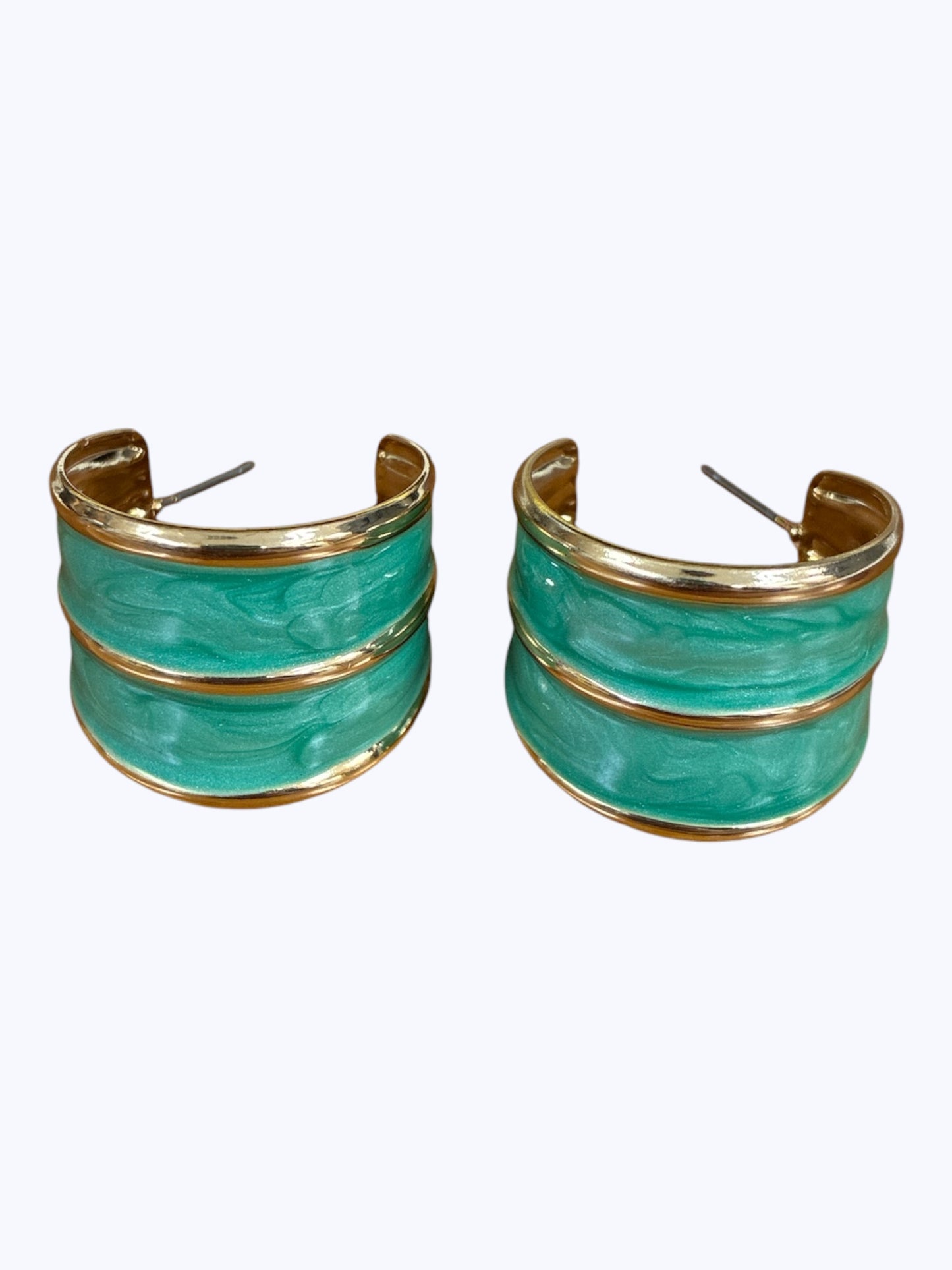E2262 Enamel Chunky Lightweight Hoop Earrings |KE2828