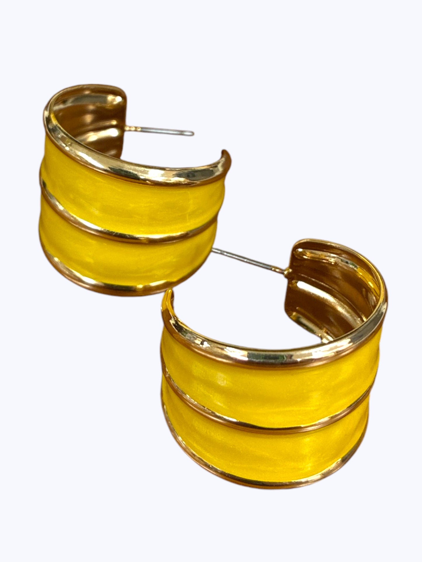 E2262 Enamel Chunky Lightweight Hoop Earrings |KE2828
