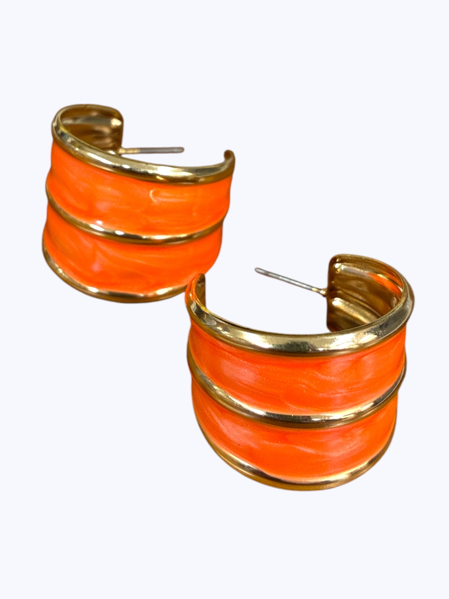 E2262 Enamel Chunky Lightweight Hoop Earrings |KE2828
