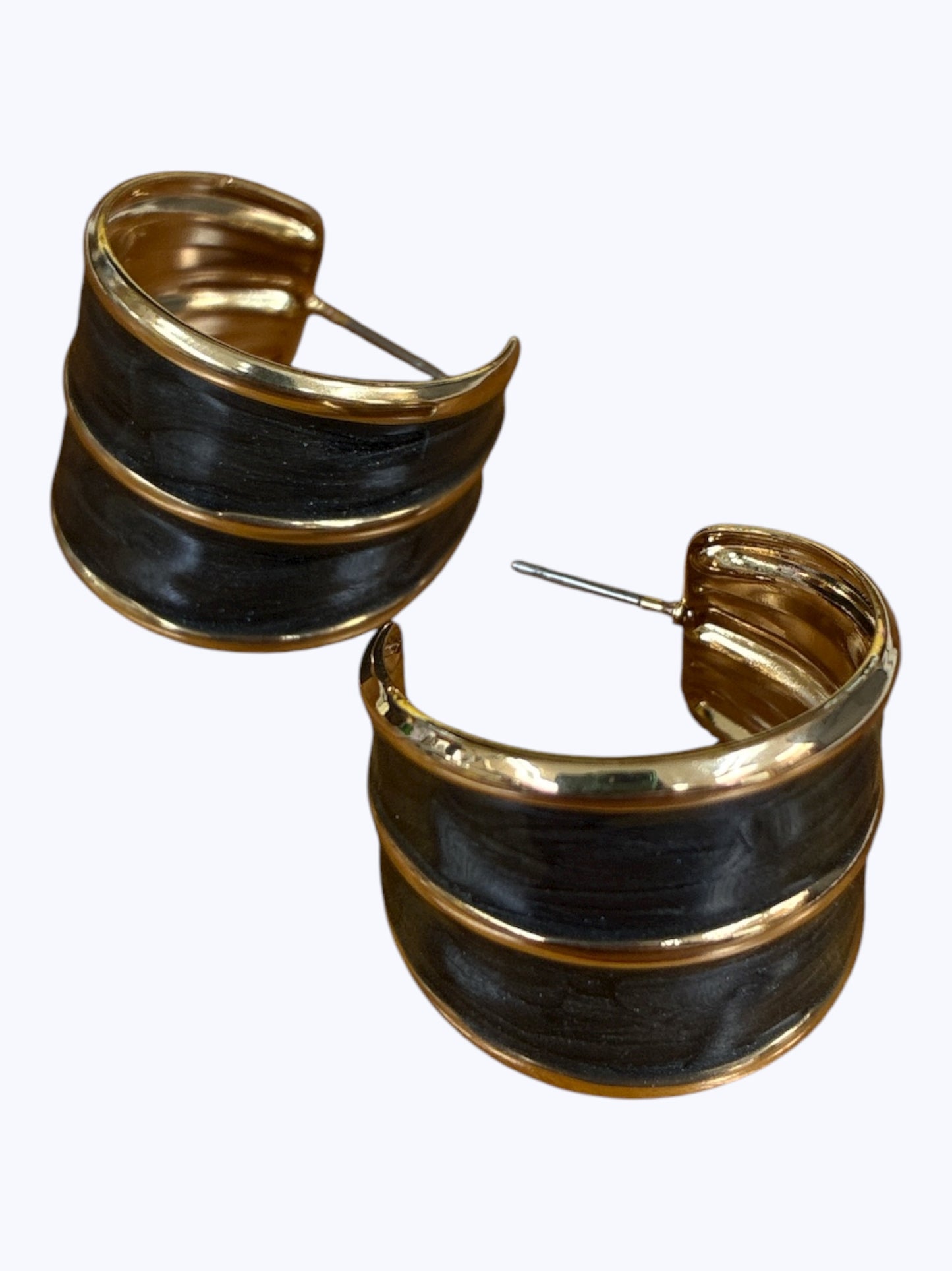 E2262 Enamel Chunky Lightweight Hoop Earrings |KE2828