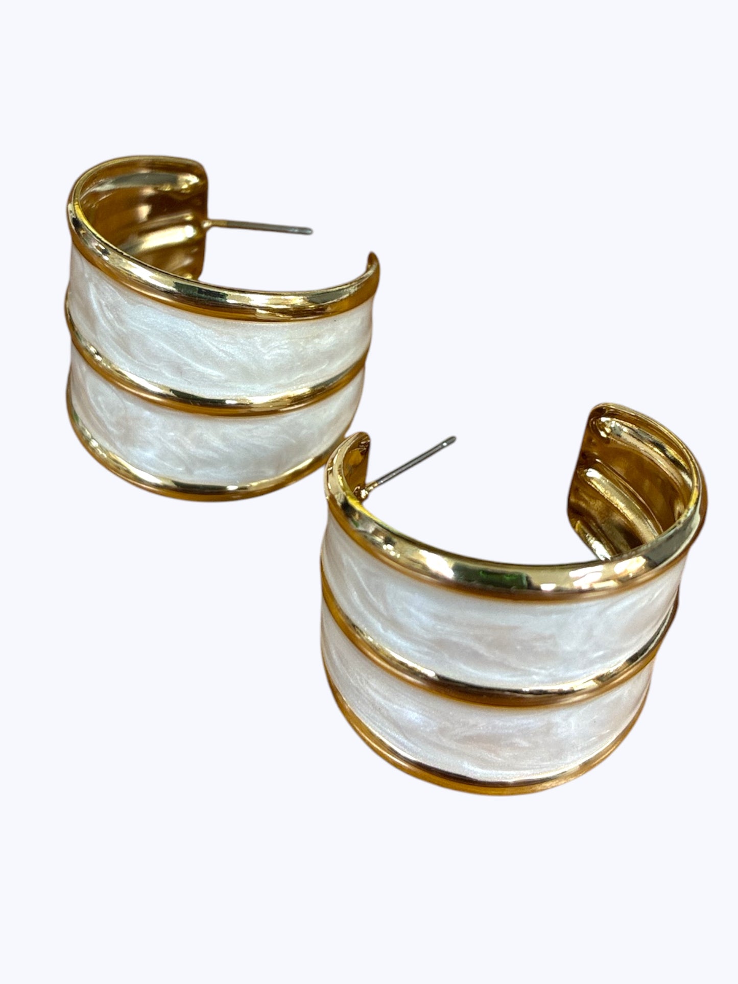 E2262 Enamel Chunky Lightweight Hoop Earrings |KE2828