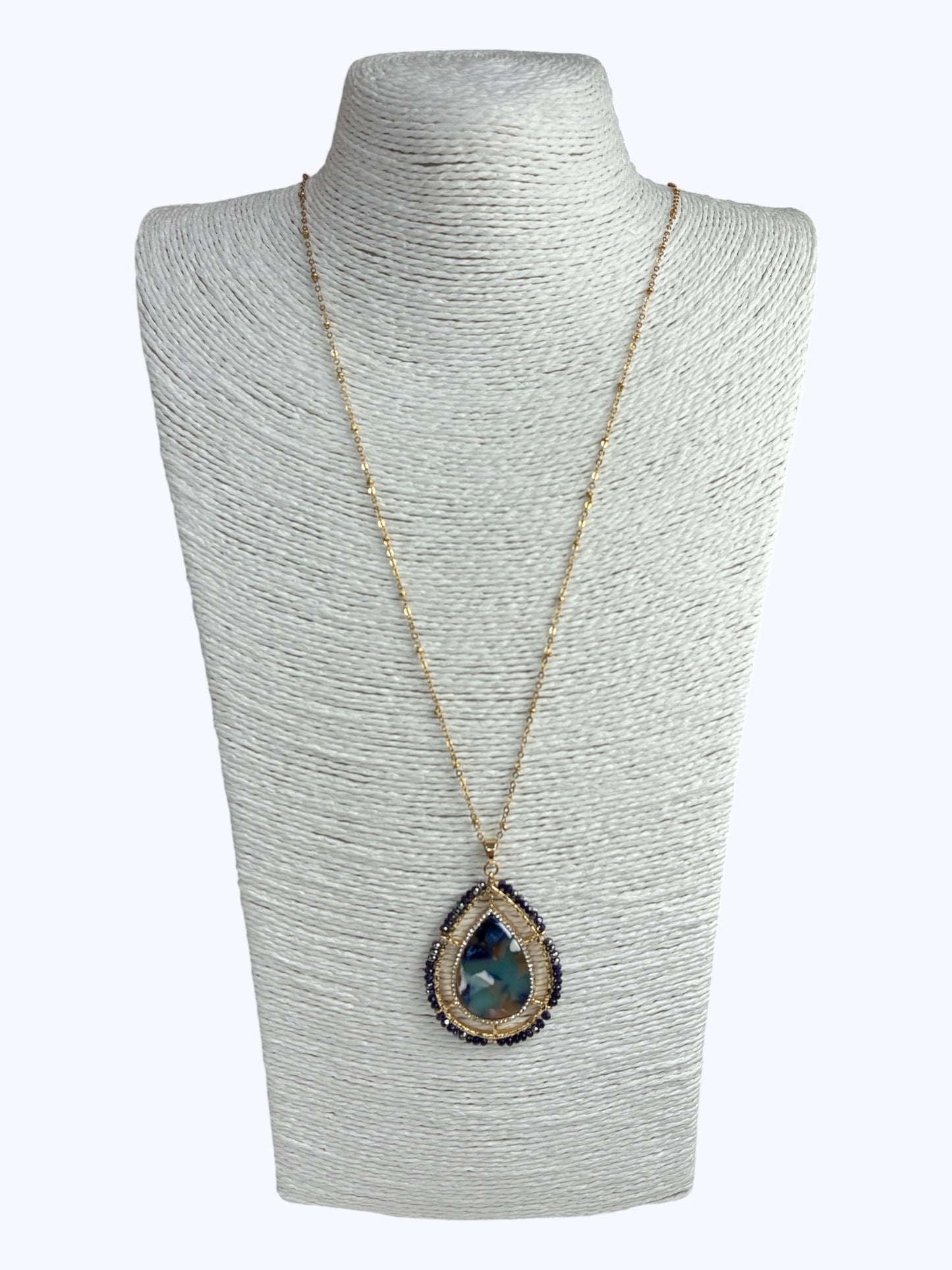 N0380| Acrylic Teardrop  Long Necklace| FNE8916