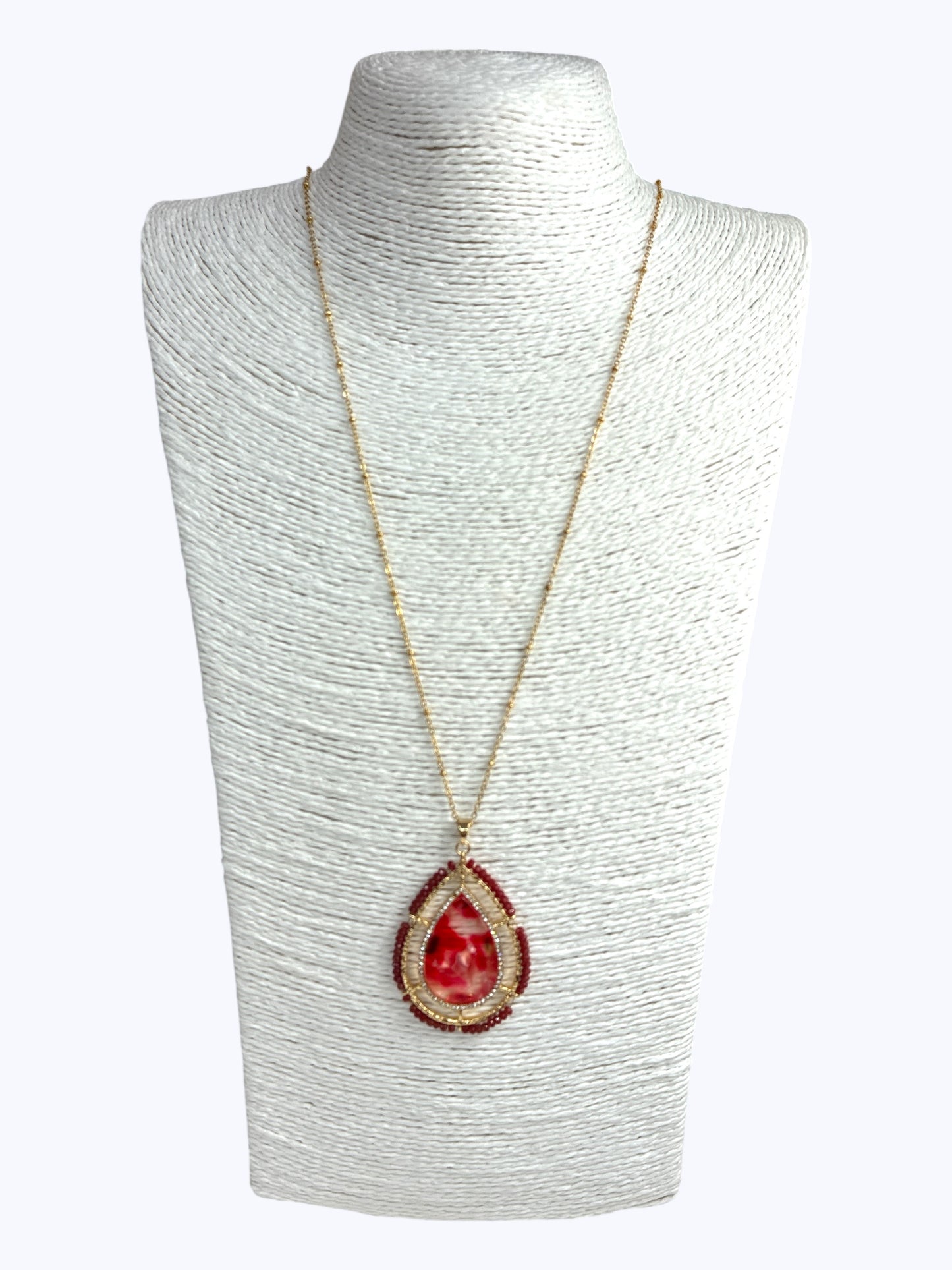 N0380| Acrylic Teardrop  Long Necklace| FNE8916