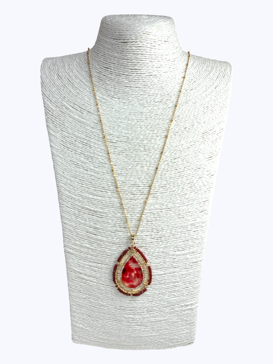 N0380| Acrylic Teardrop  Long Necklace| FNE8916