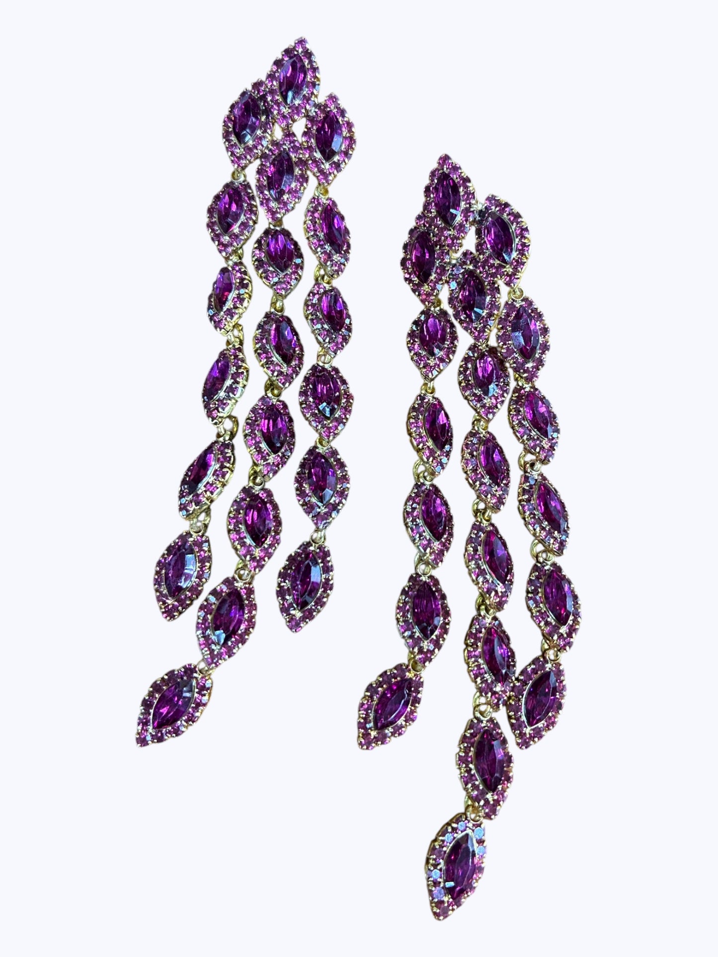 E ESE2377 Cascading Rhinestone Earrings