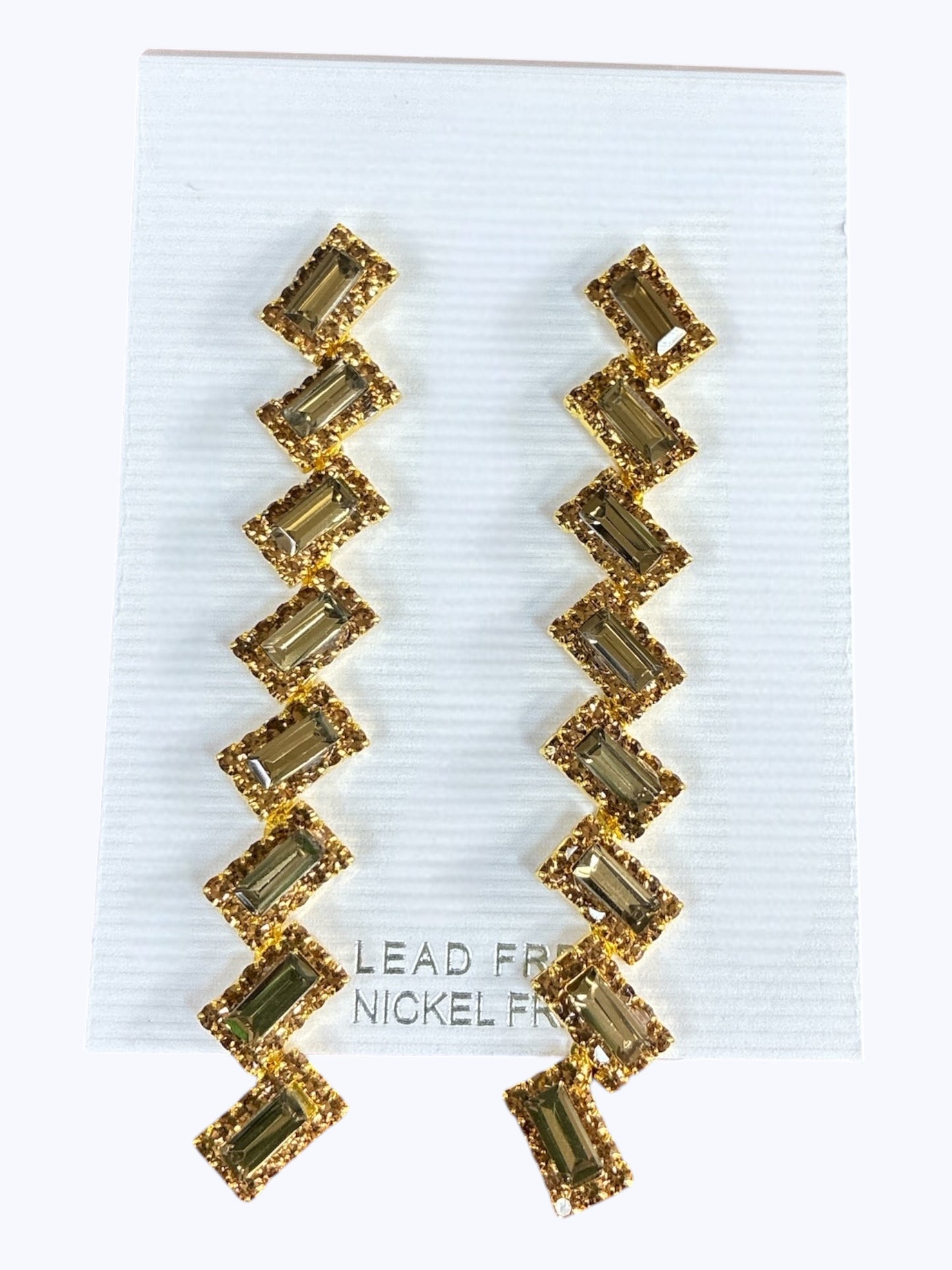 E ESE6519 Long Crystal Earrings