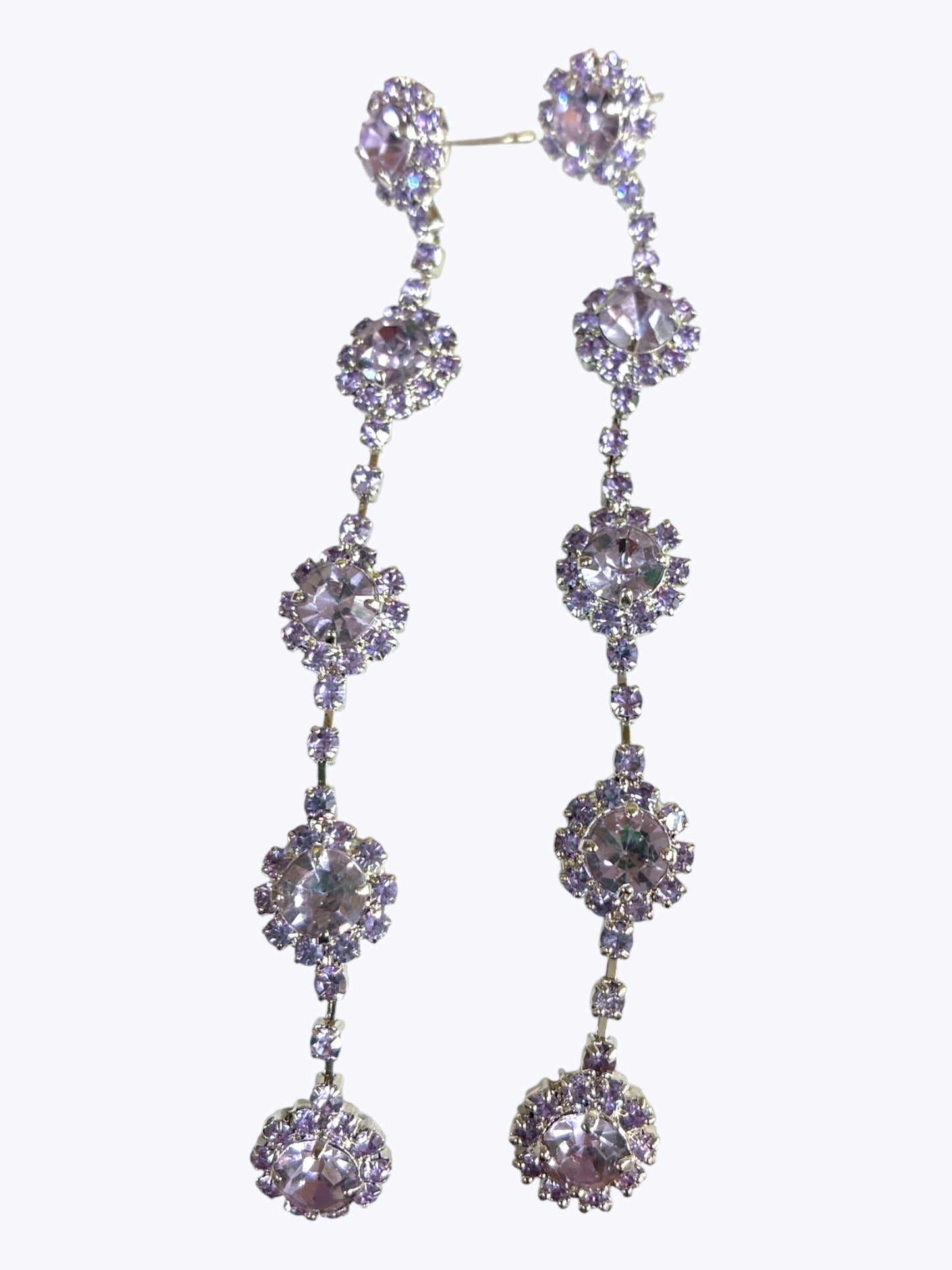 E ESE5178 Crystal flower Long Earrings