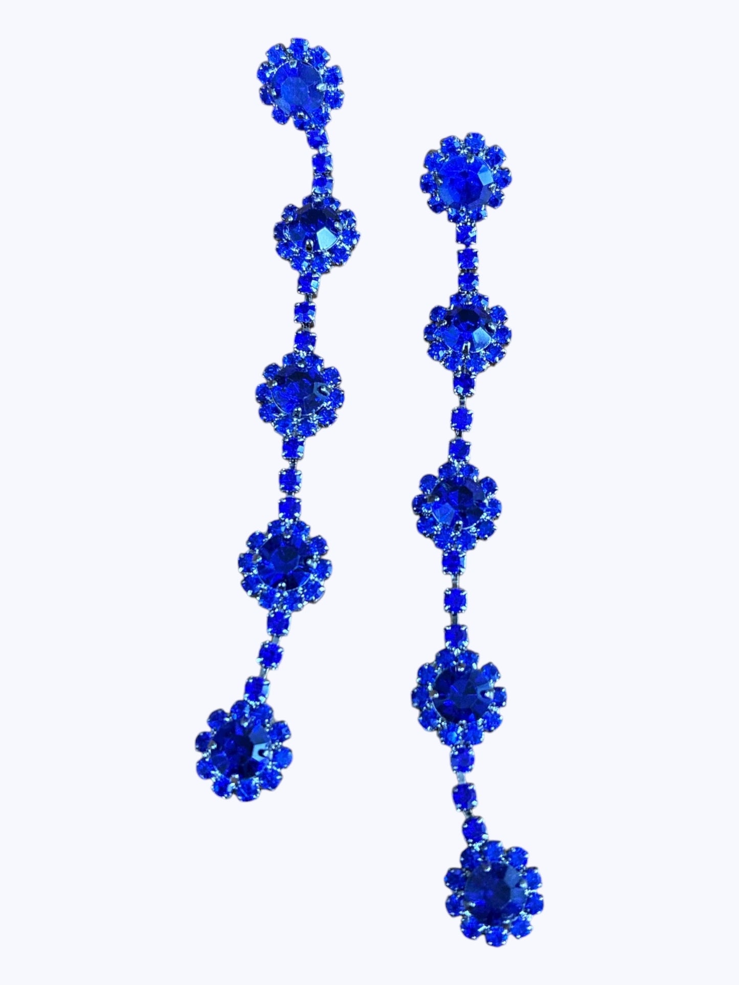 E ESE5178 Crystal flower Long Earrings