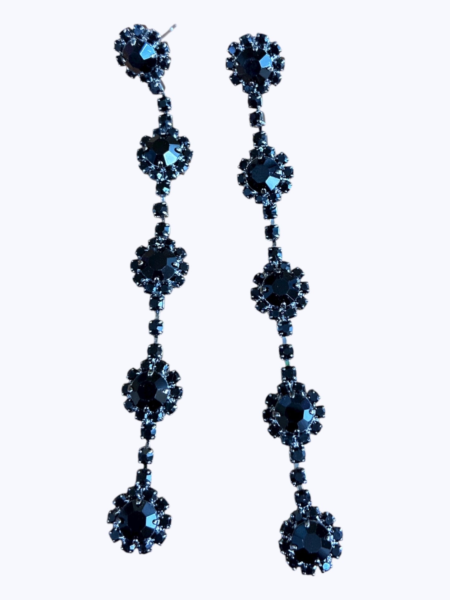 E ESE5178 Crystal flower Long Earrings