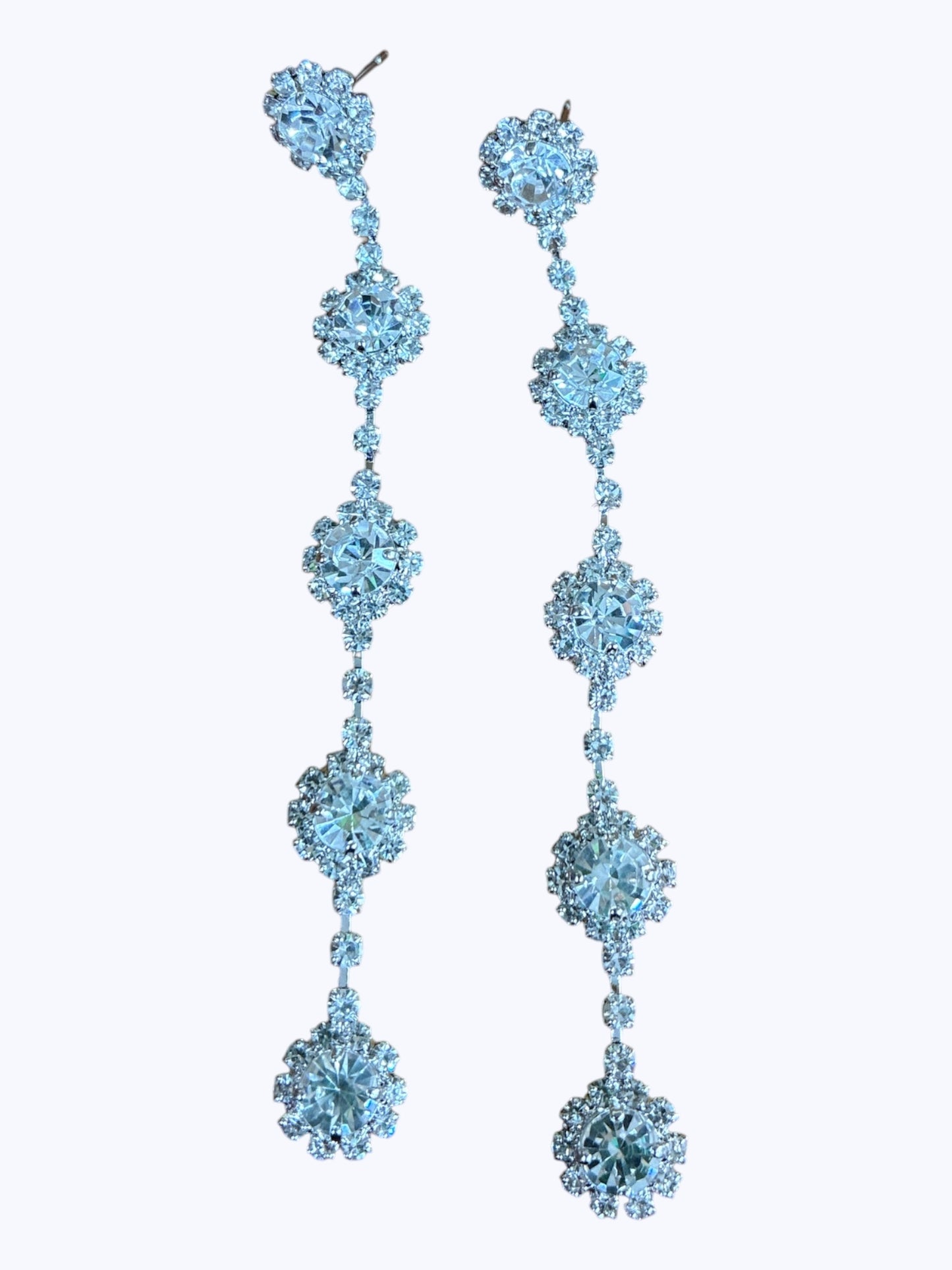 E ESE5178 Crystal flower Long Earrings