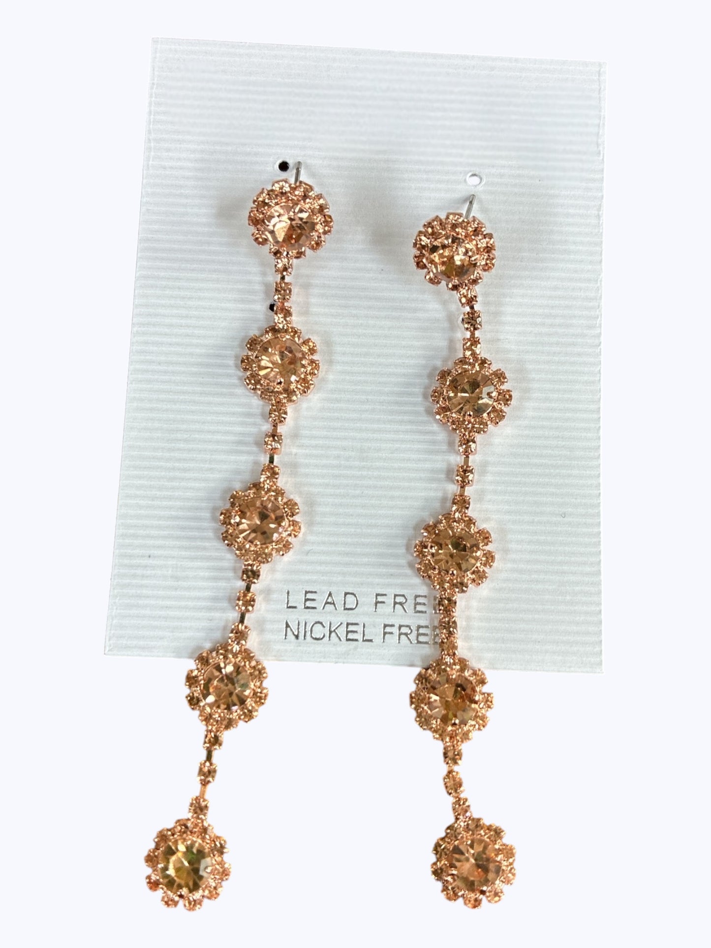 E ESE5178 Crystal flower Long Earrings