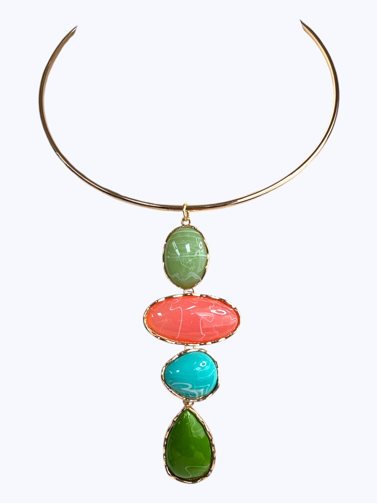 N5076 | Stacked Stone Pendant Necklace | 25N1674
