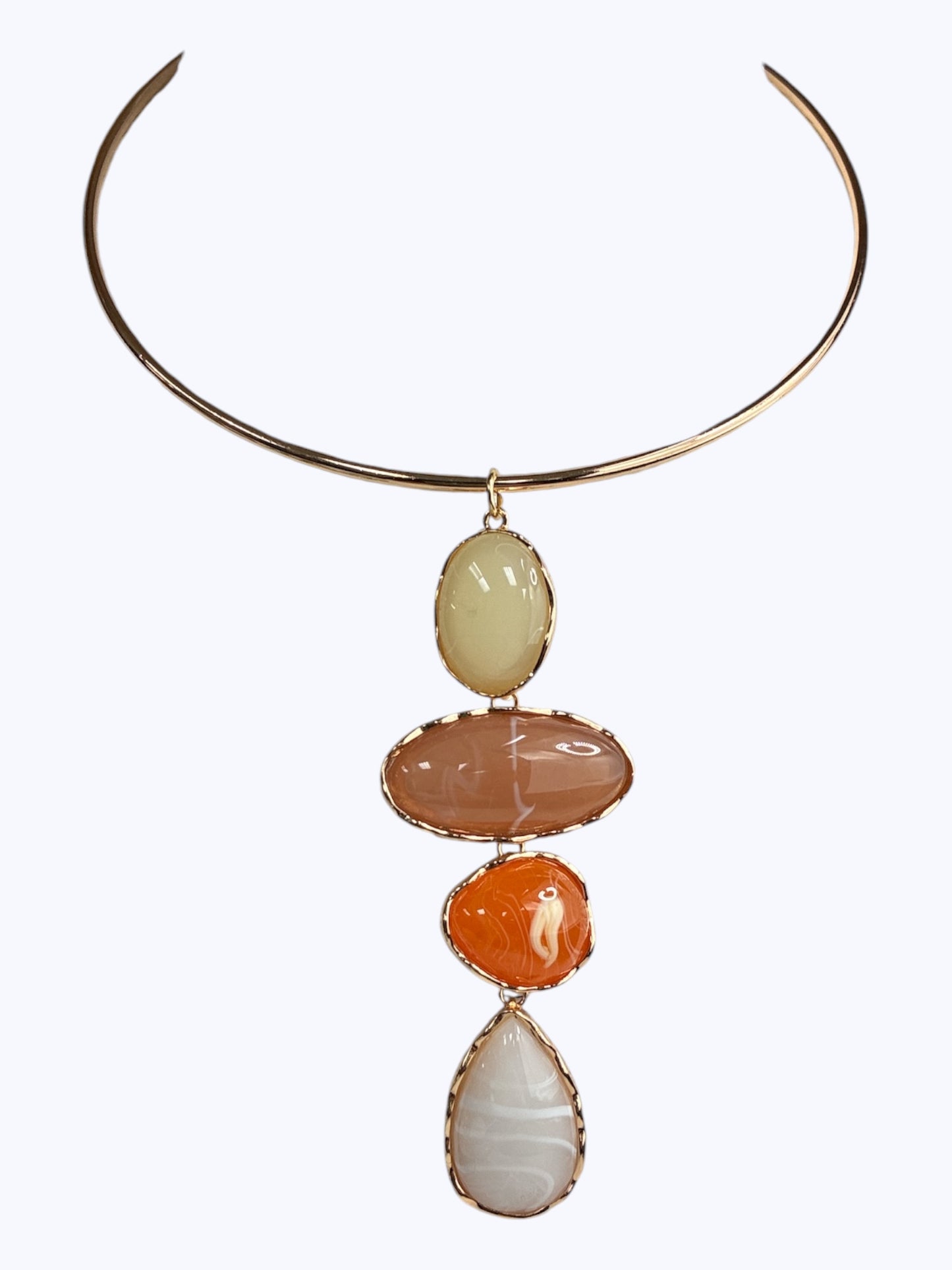 N5076 | Stacked Stone Pendant Necklace | 25N1674