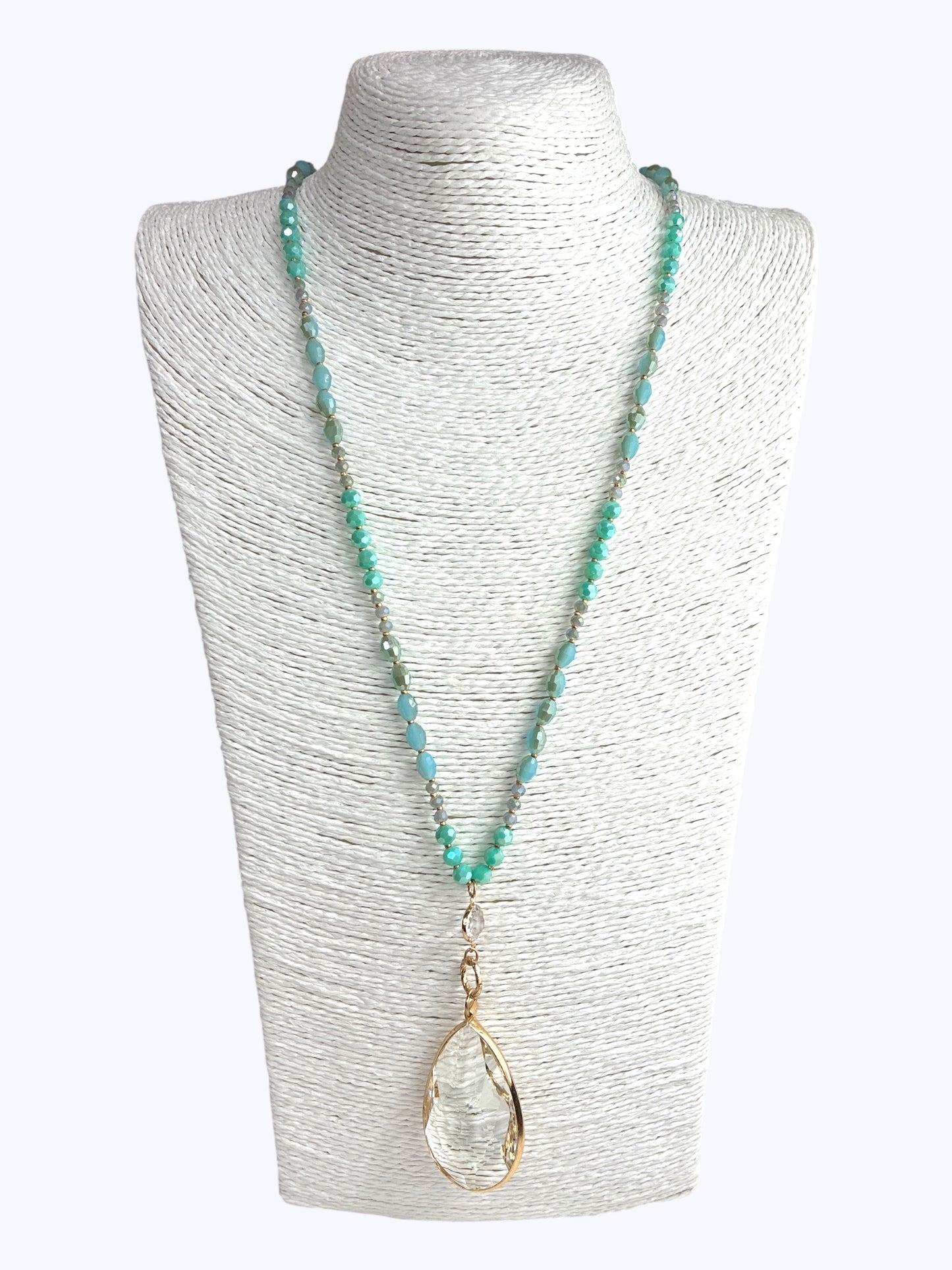 Crystal Teardrop Long Necklaces