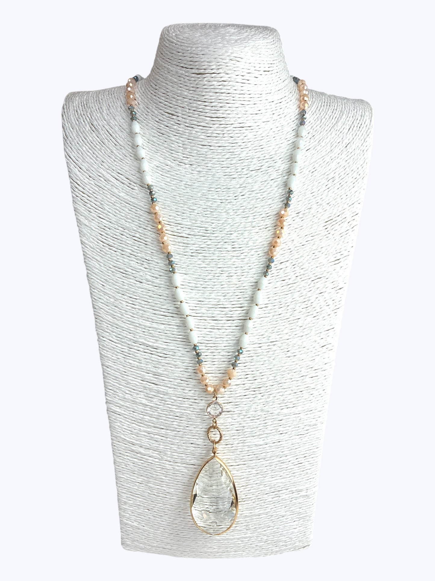 Crystal Teardrop Long Necklaces