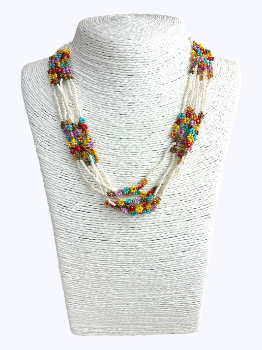 Beaded Floral Short Necklace