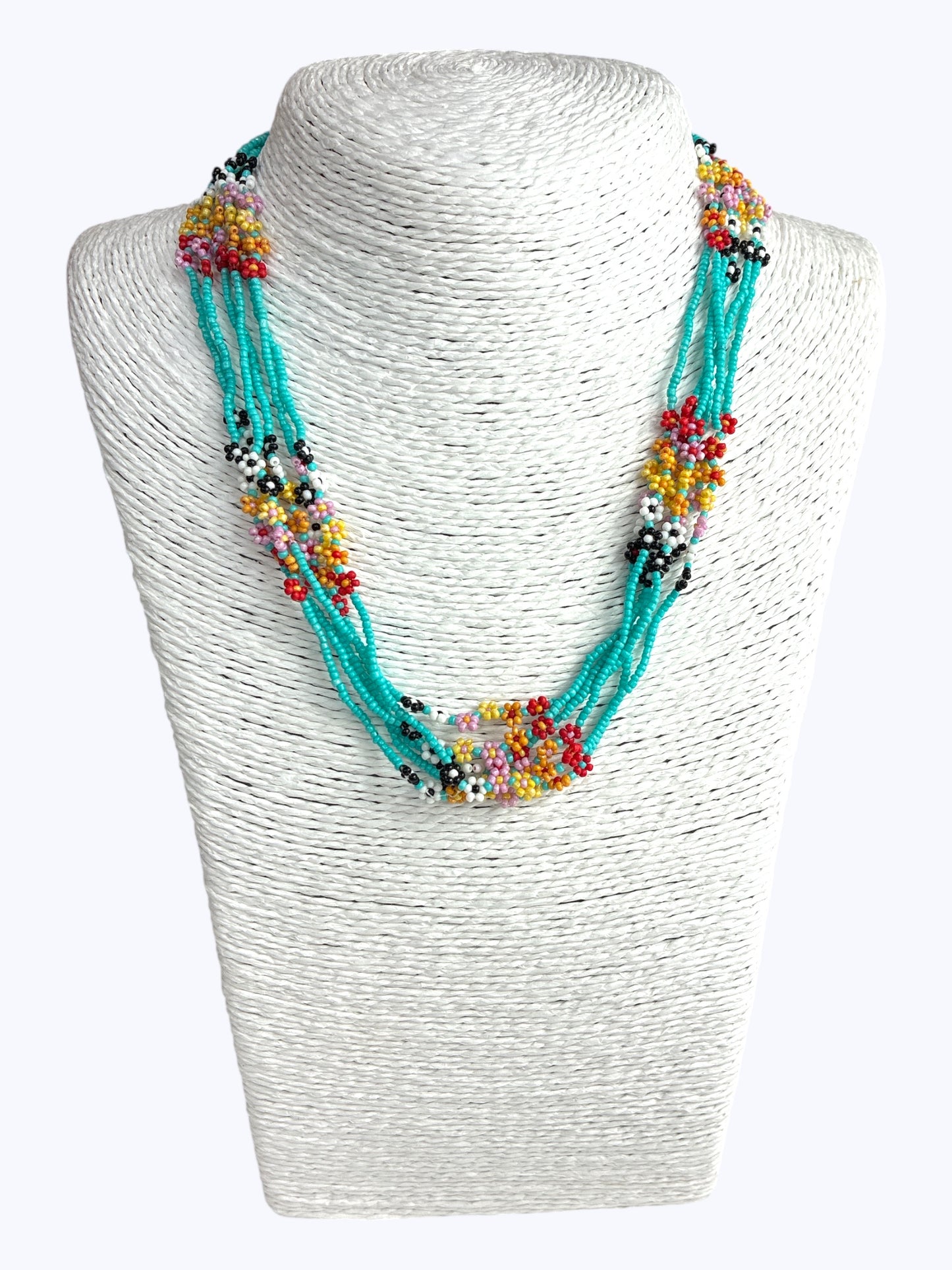 Beaded Floral Short Necklace