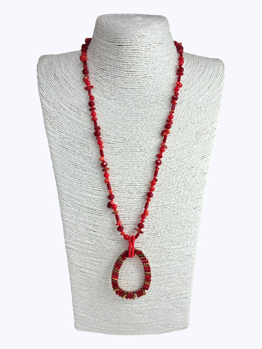 Crystal Teardrop Beaded Long Necklace