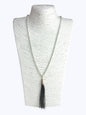 Crystal Beaded  Tassel Long Necklace