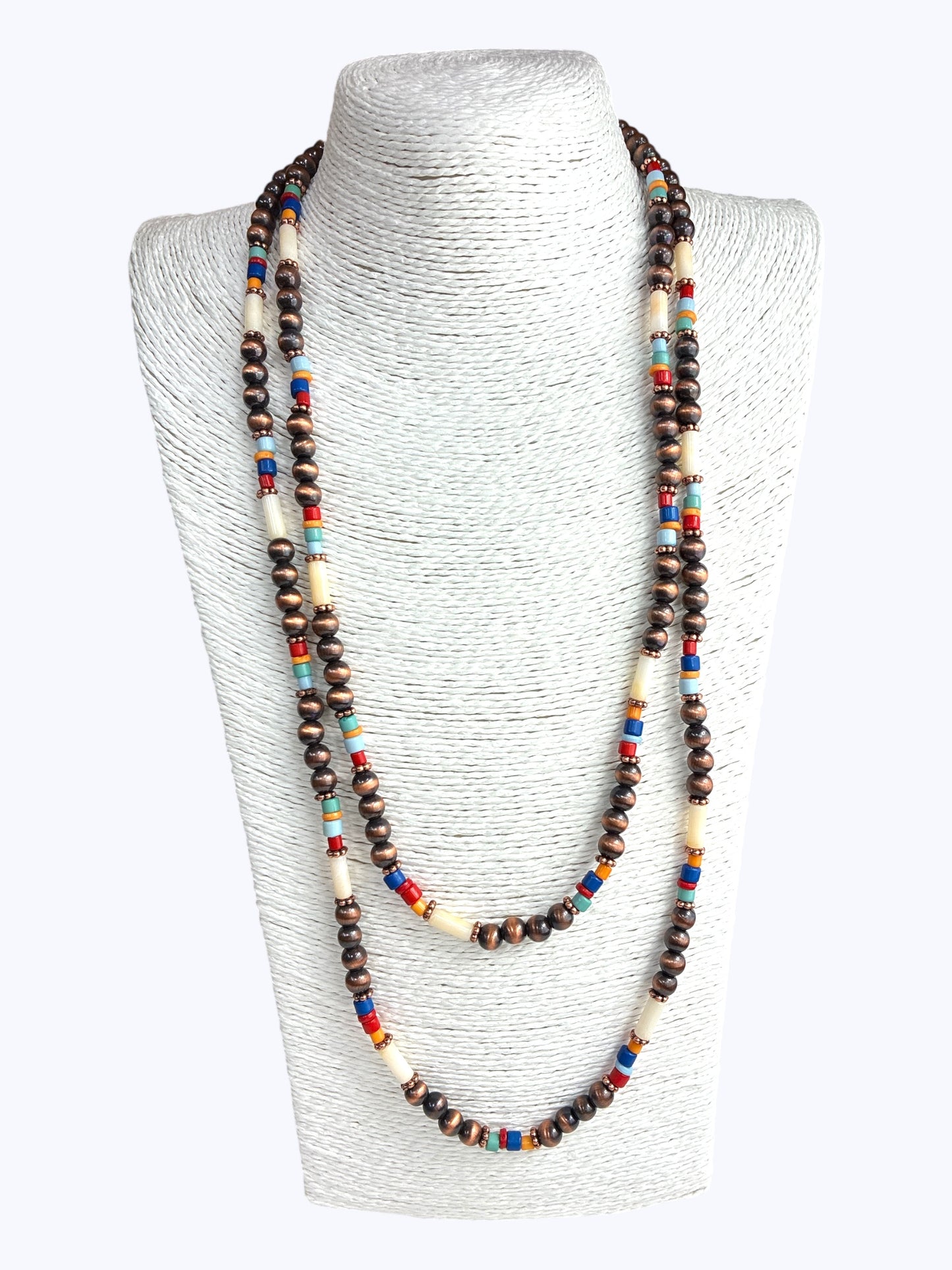 Long Beaded Multi Color Necklace