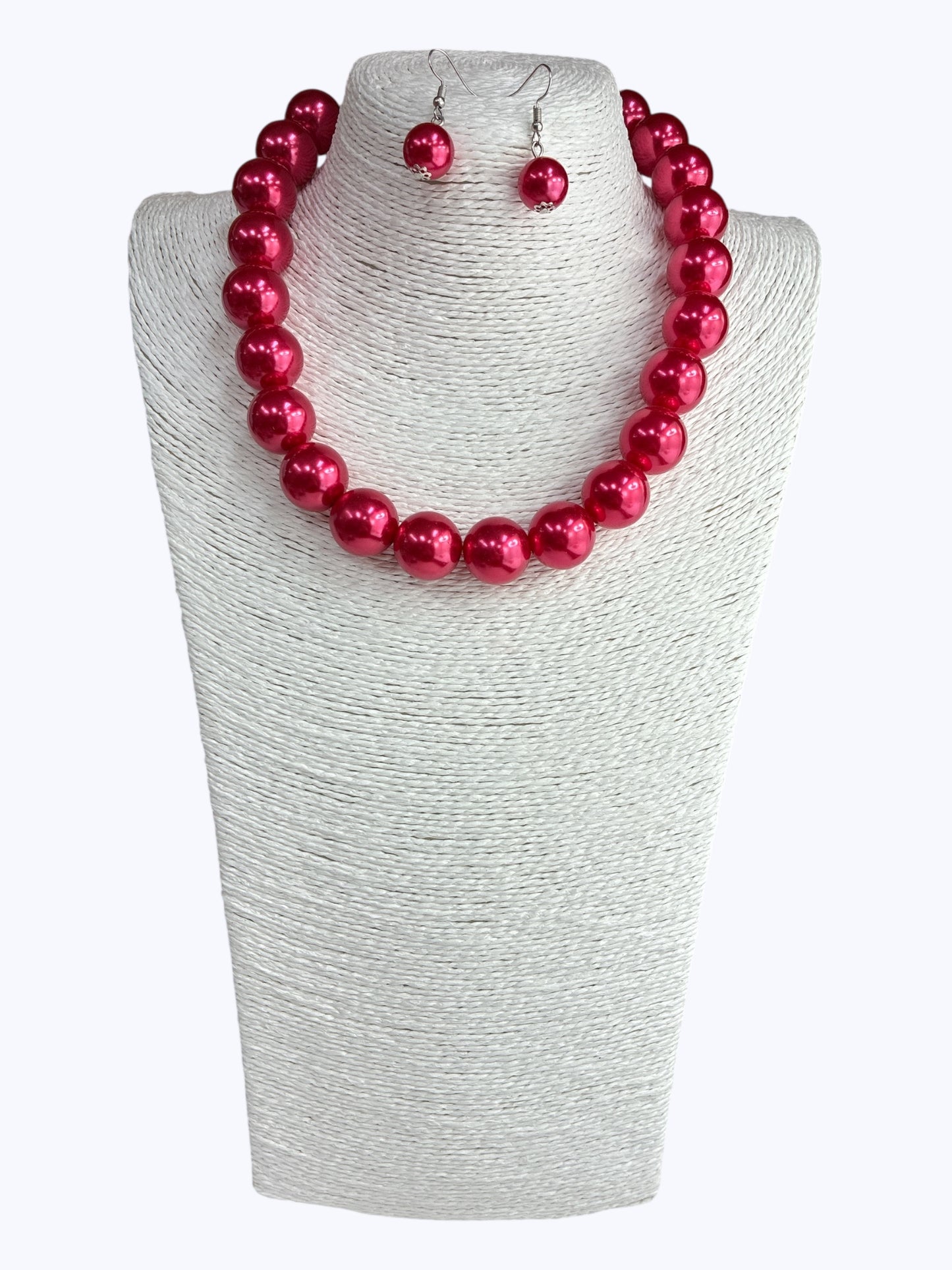 Red  Pearl Necklace Set