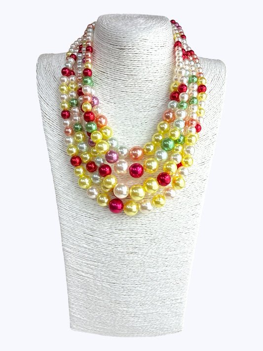 Multi Color Pearl Necklace Set