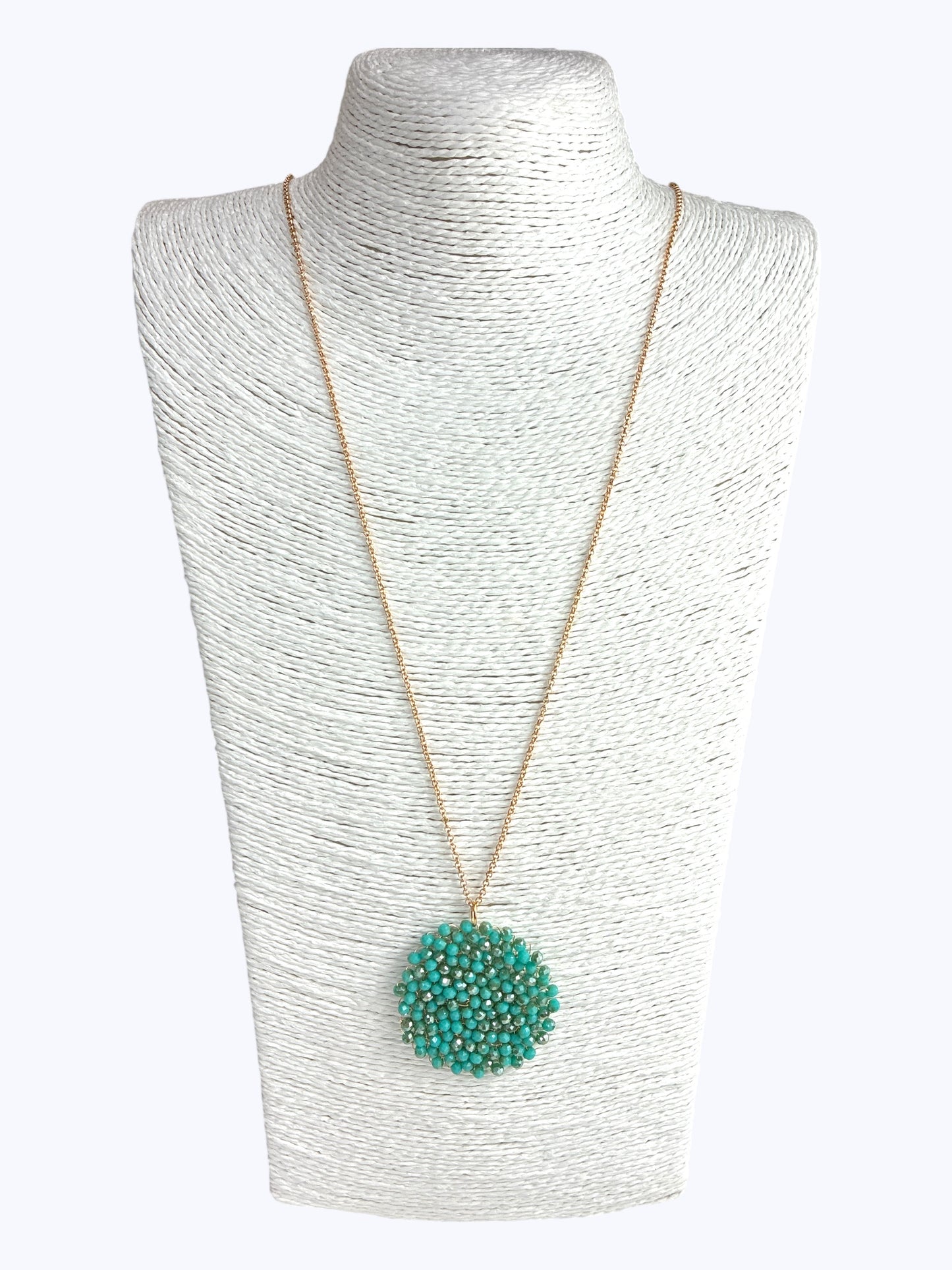 Crystal Beaded Gold Chain Necklace