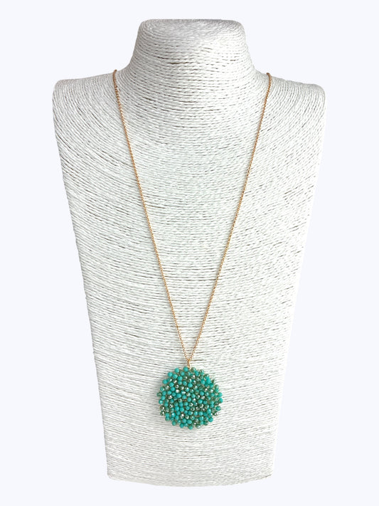 Crystal Beaded Gold Chain Necklace