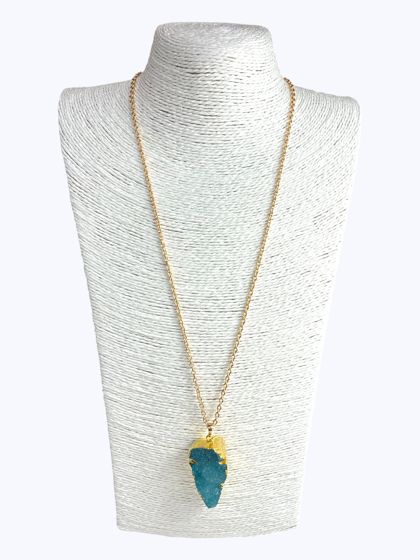 Druzy Stone Long Chain Necklace