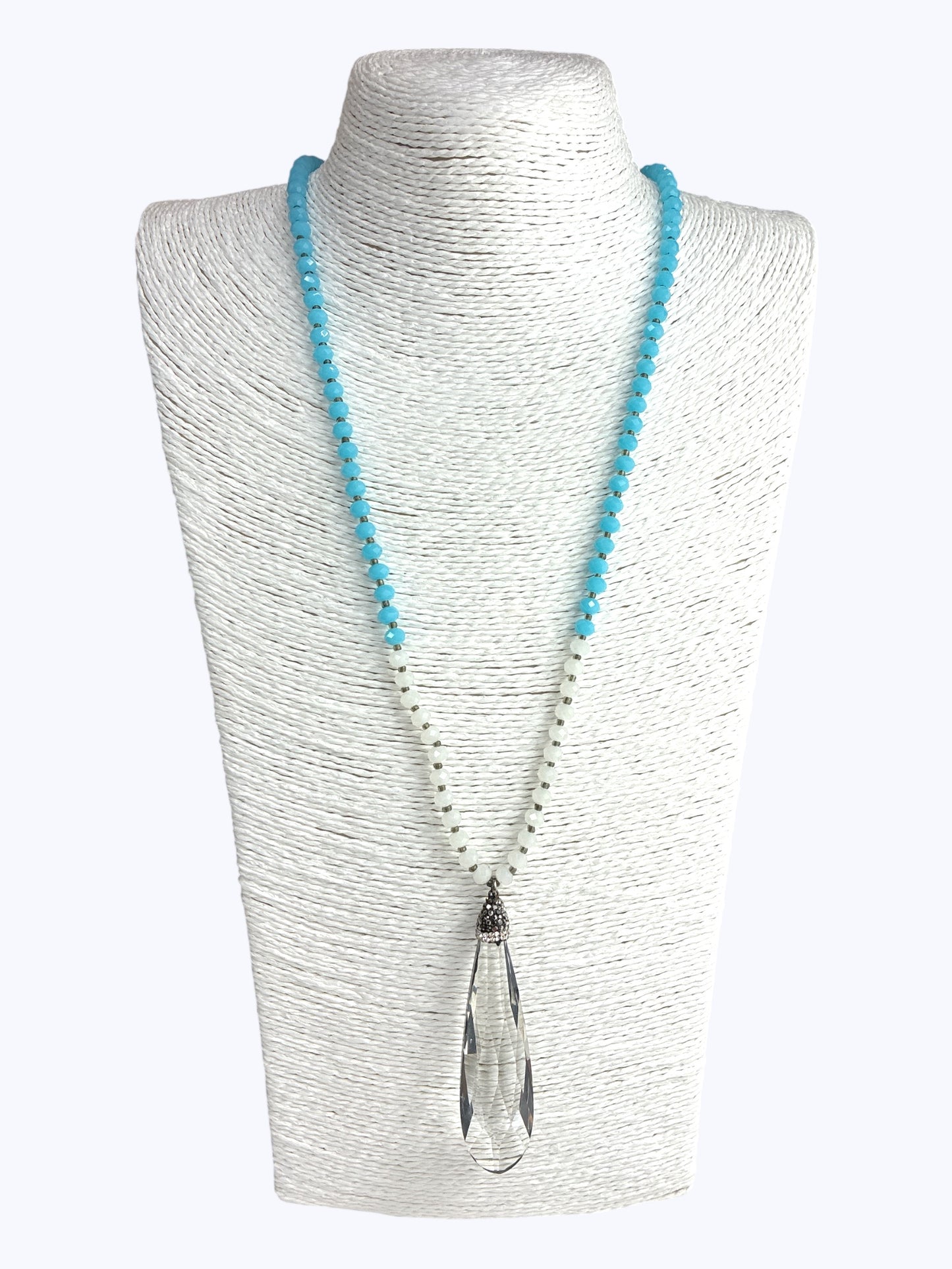 Crystal Teardrop Long Necklace
