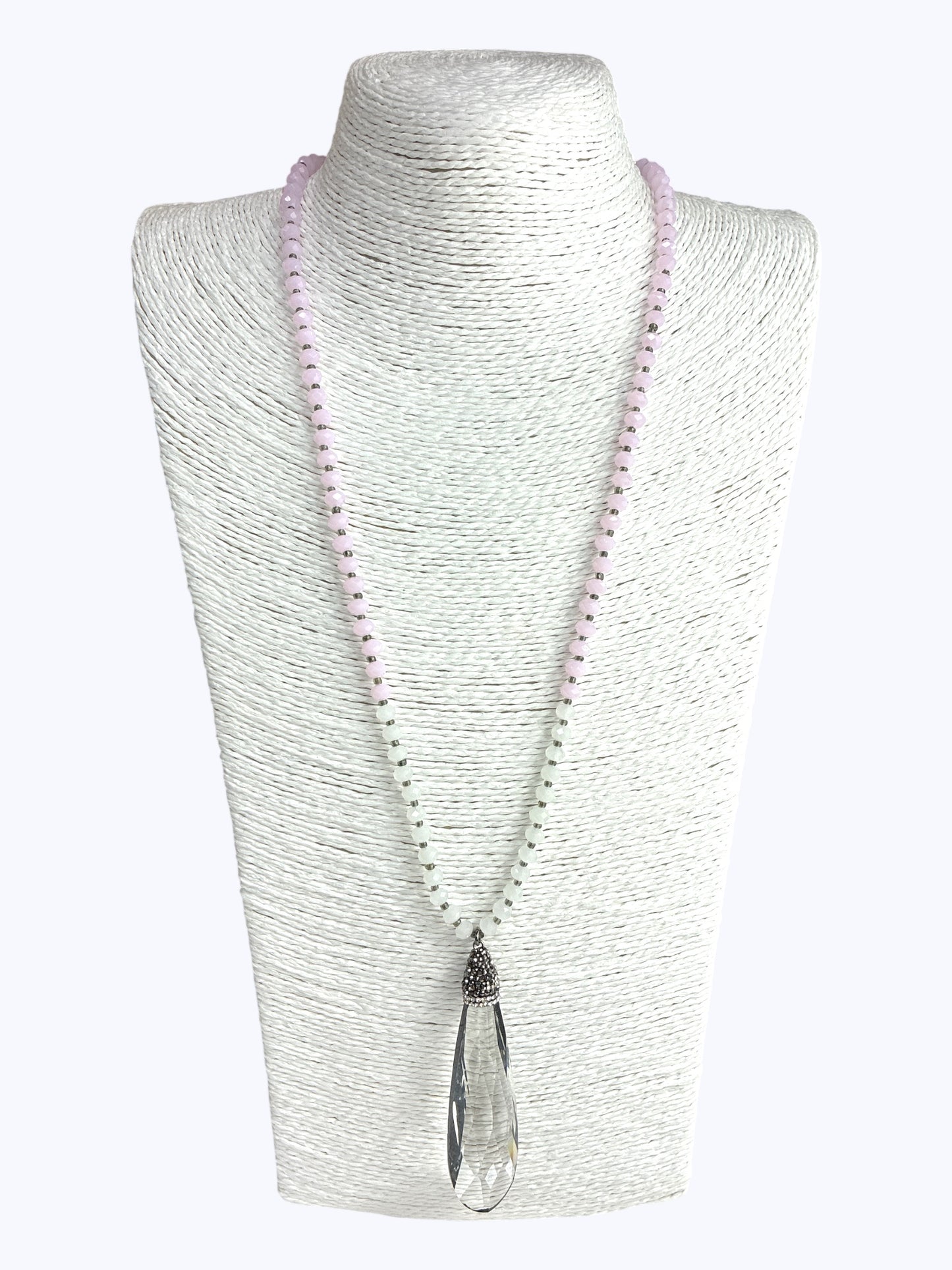 Crystal Teardrop Long Necklace