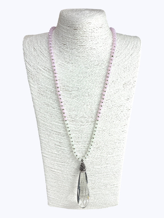 Crystal Teardrop Long Necklace