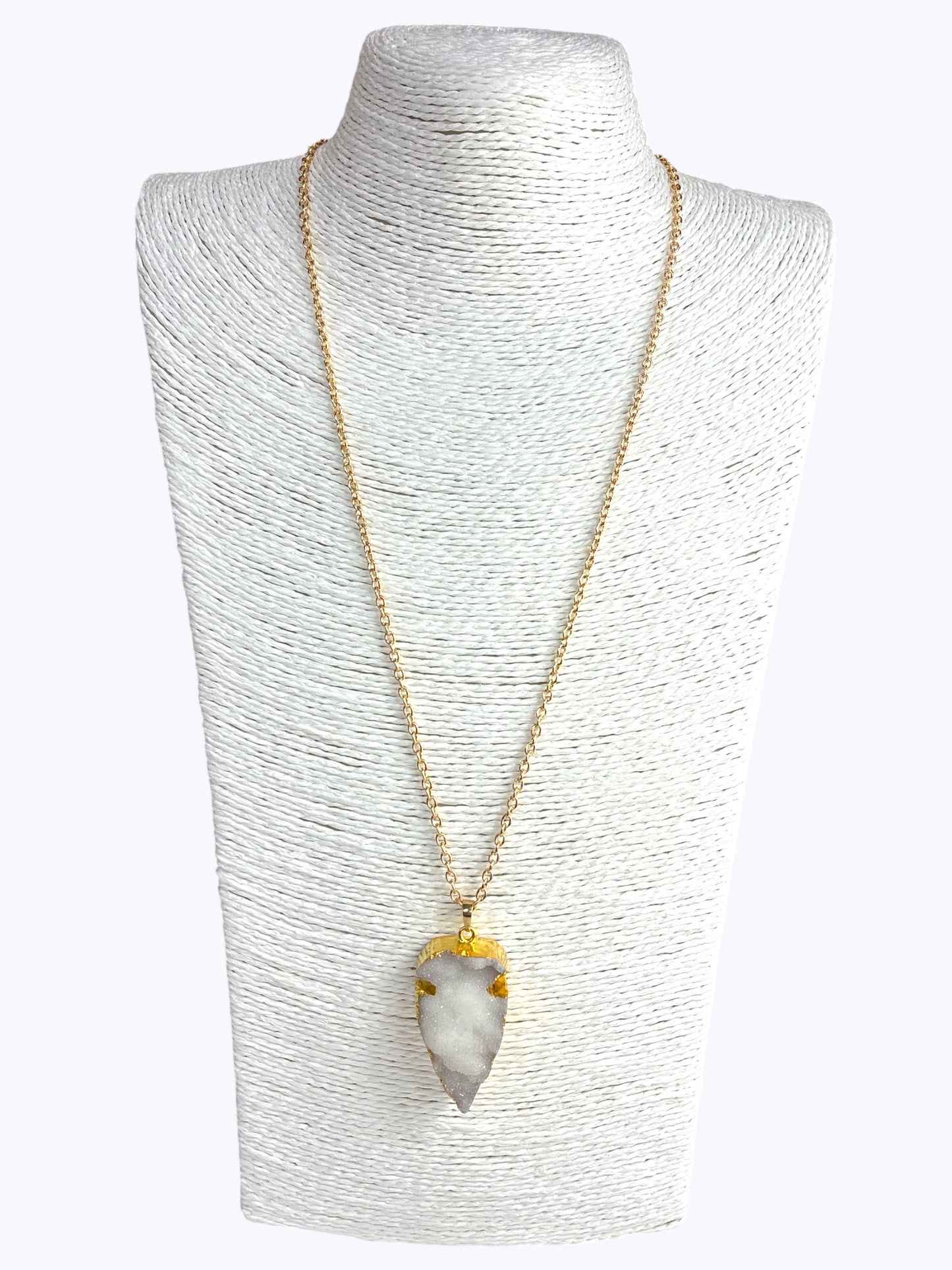 Druzy Stone Long Chain Necklace