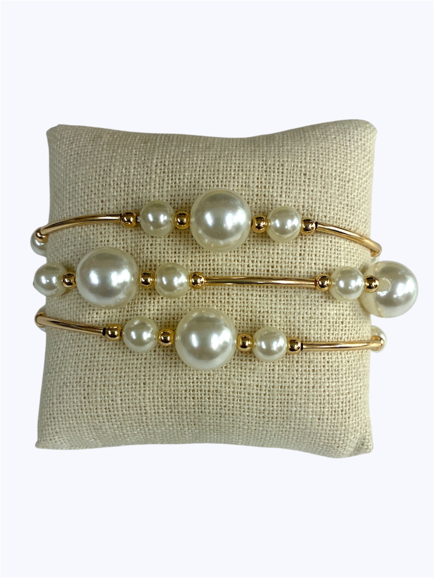 B0419 | Layered Pearl Bead Bracelet | TB9536