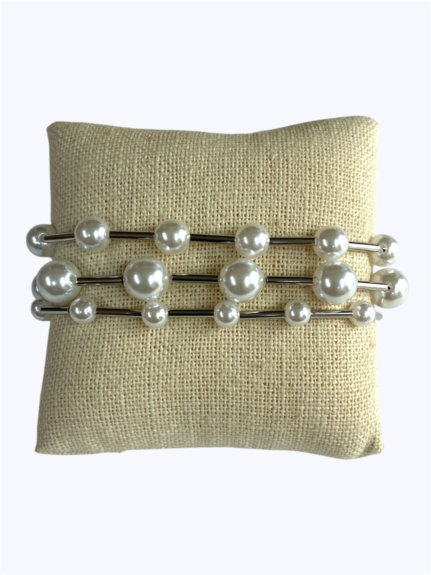 B0421 | Pearl Bead Stretch Bracelet Set | TB9722