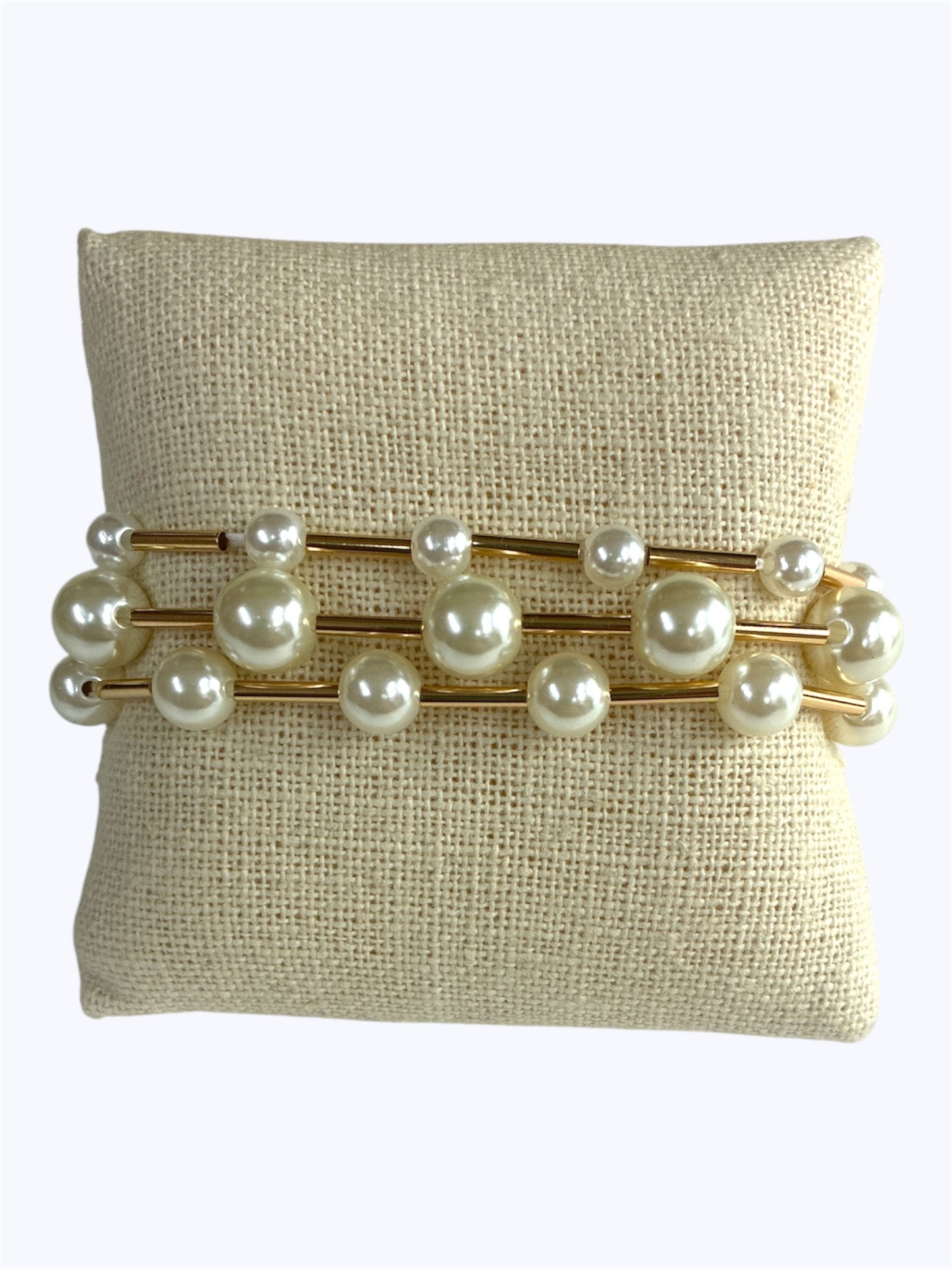 B0421 | Pearl Bead Stretch Bracelet Set | TB9722