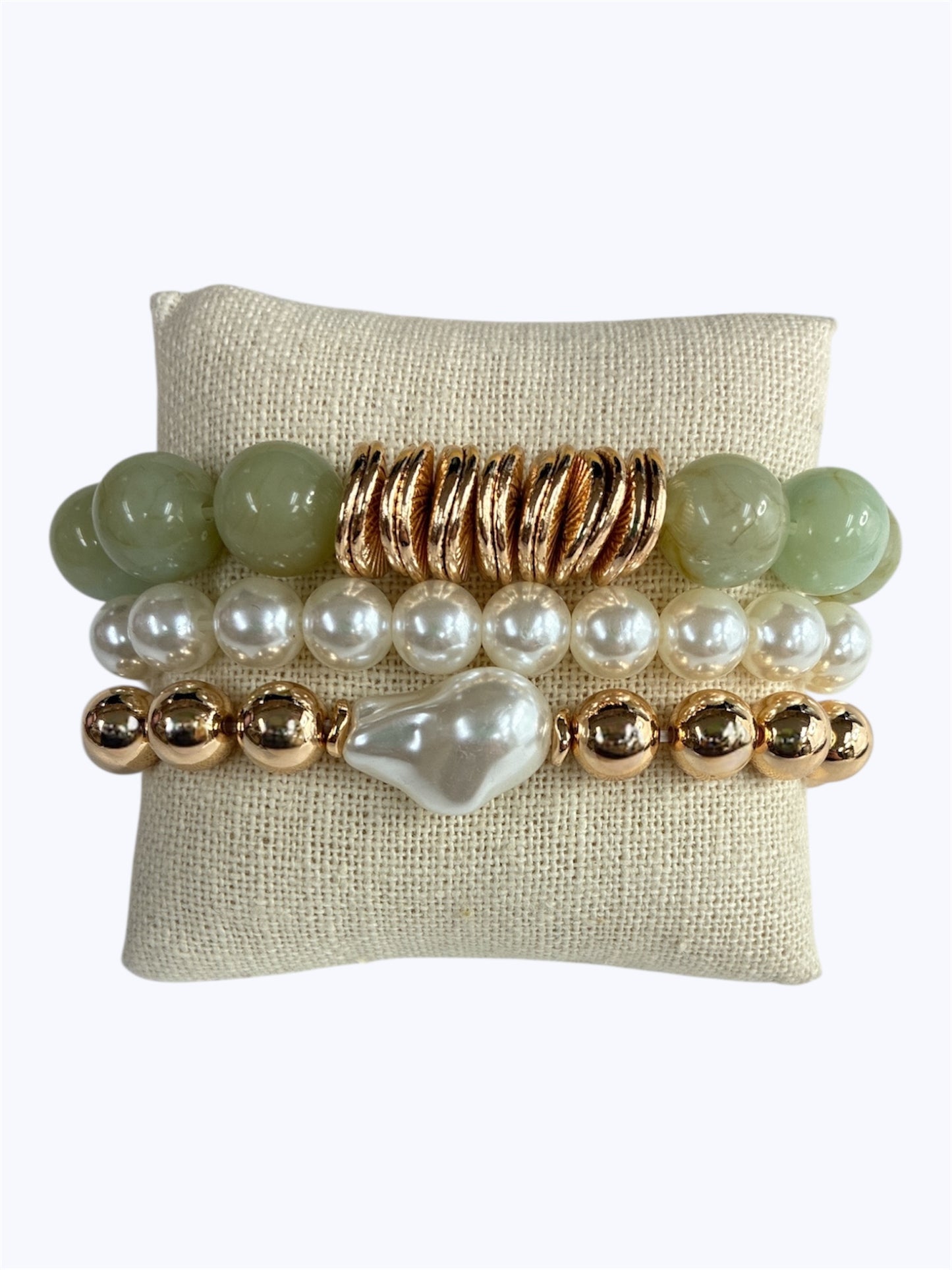 B0423 | Pearl Accent Beaded Bracelet Set | TB9807