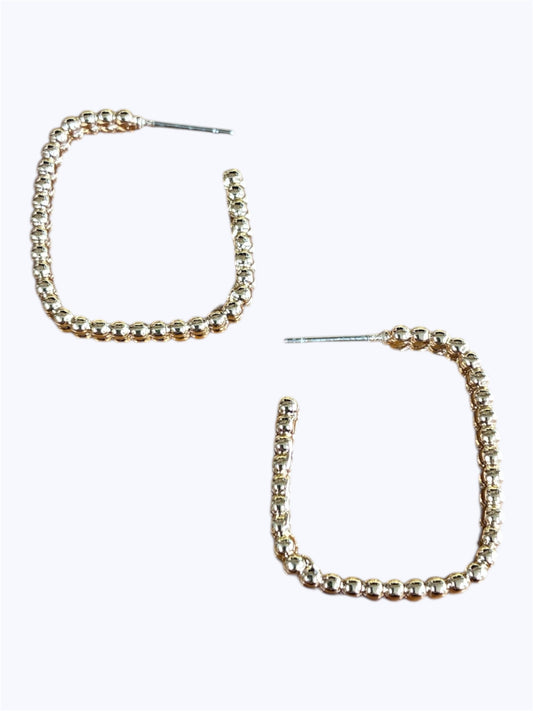 E2264 | Ball Texture Square Hoop Earrings | VE4714