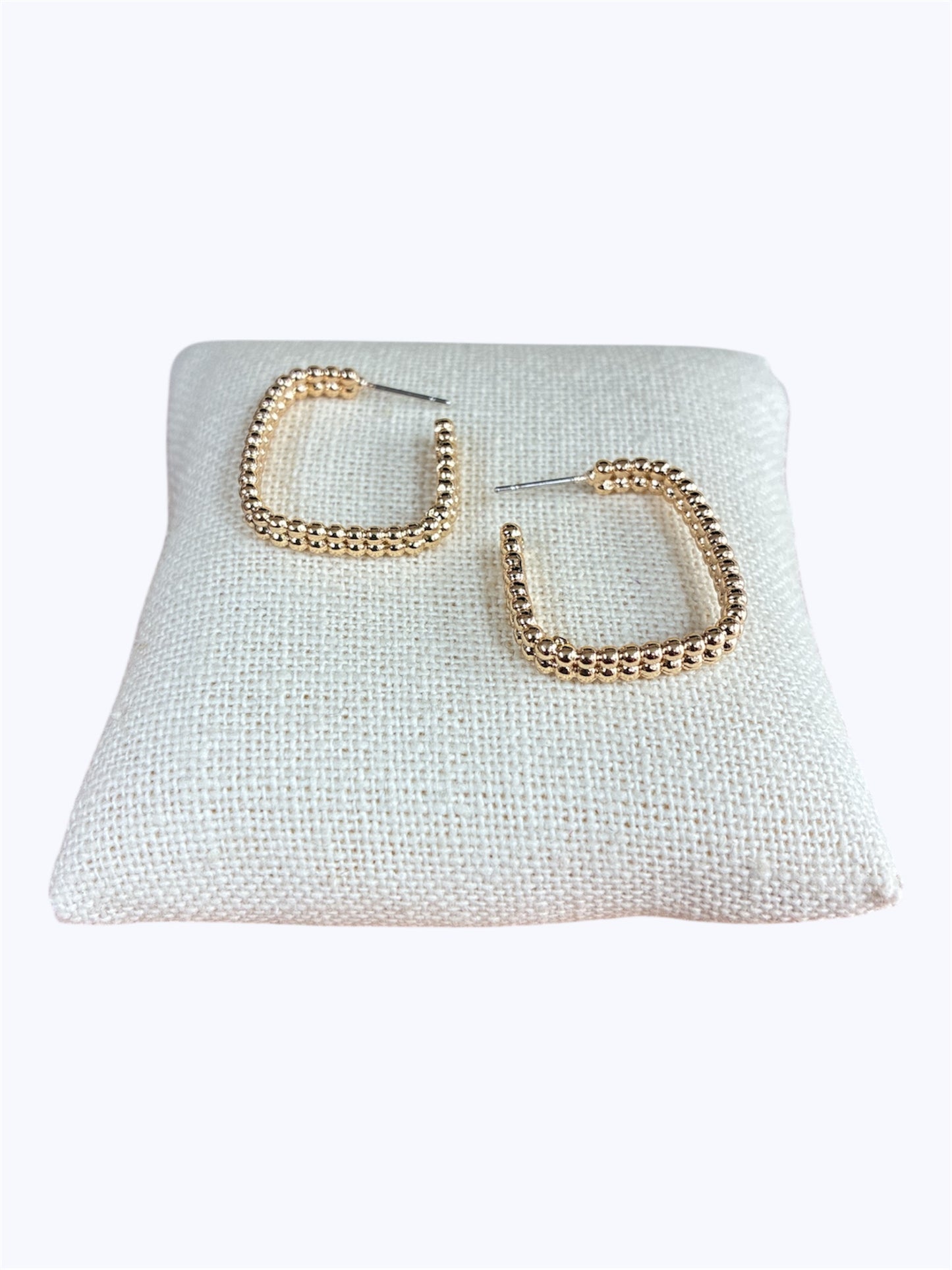 E2264 | Ball Texture Square Hoop Earrings | VE4714