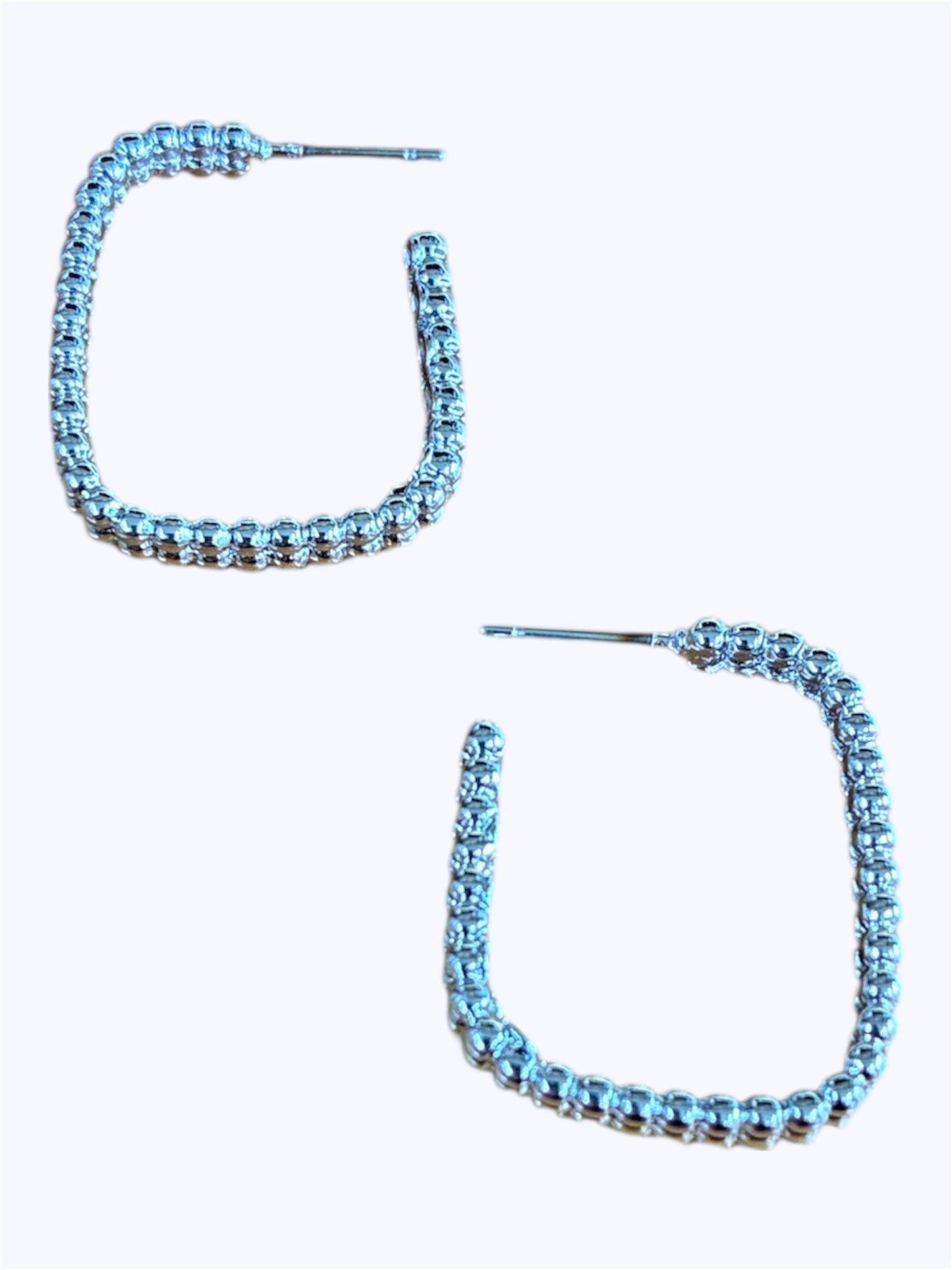 E2264 | Ball Texture Square Hoop Earrings | VE4714