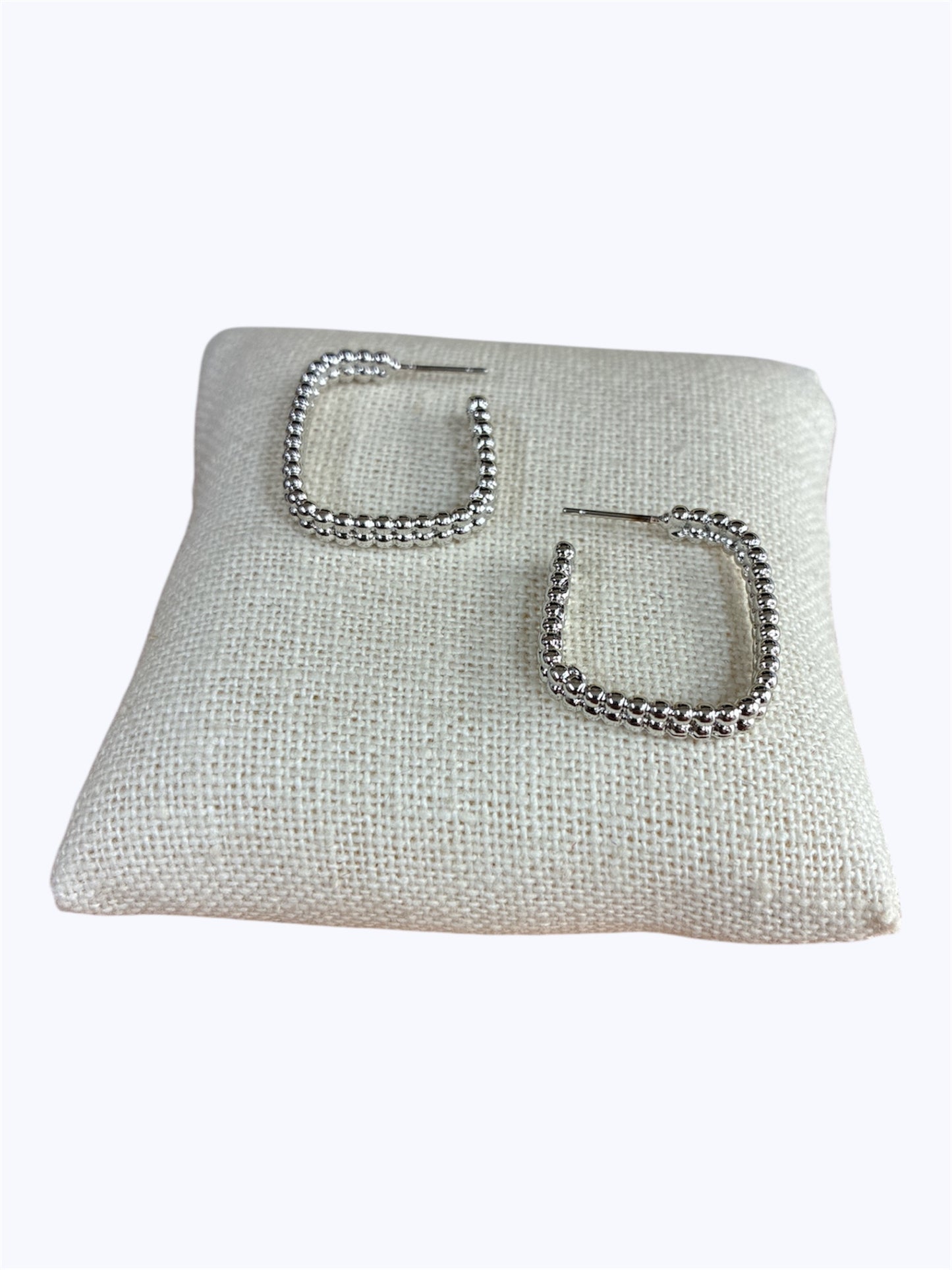 E2264 | Ball Texture Square Hoop Earrings | VE4714