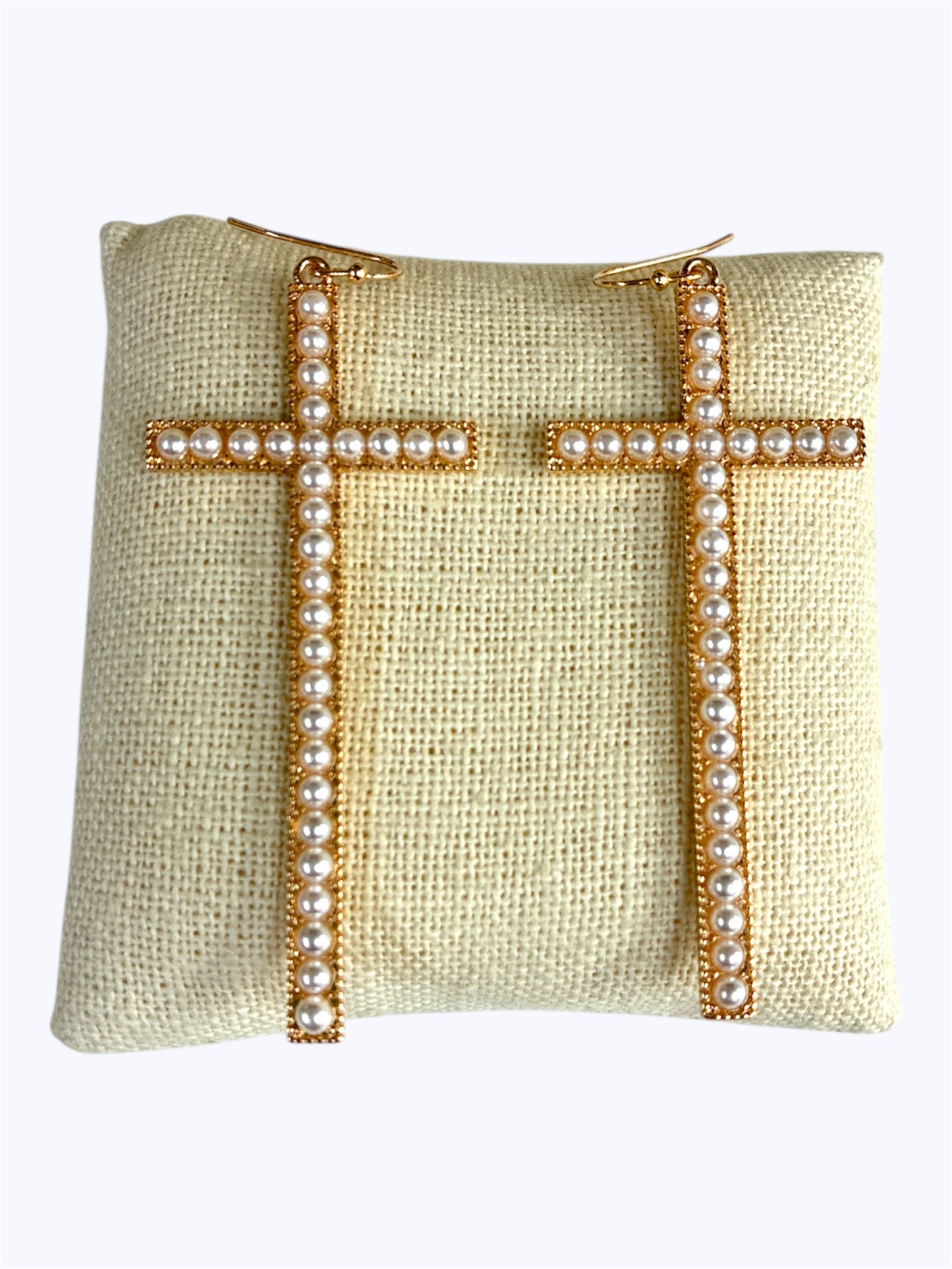 E2263 | Cross Pearl Earrings | VE4572