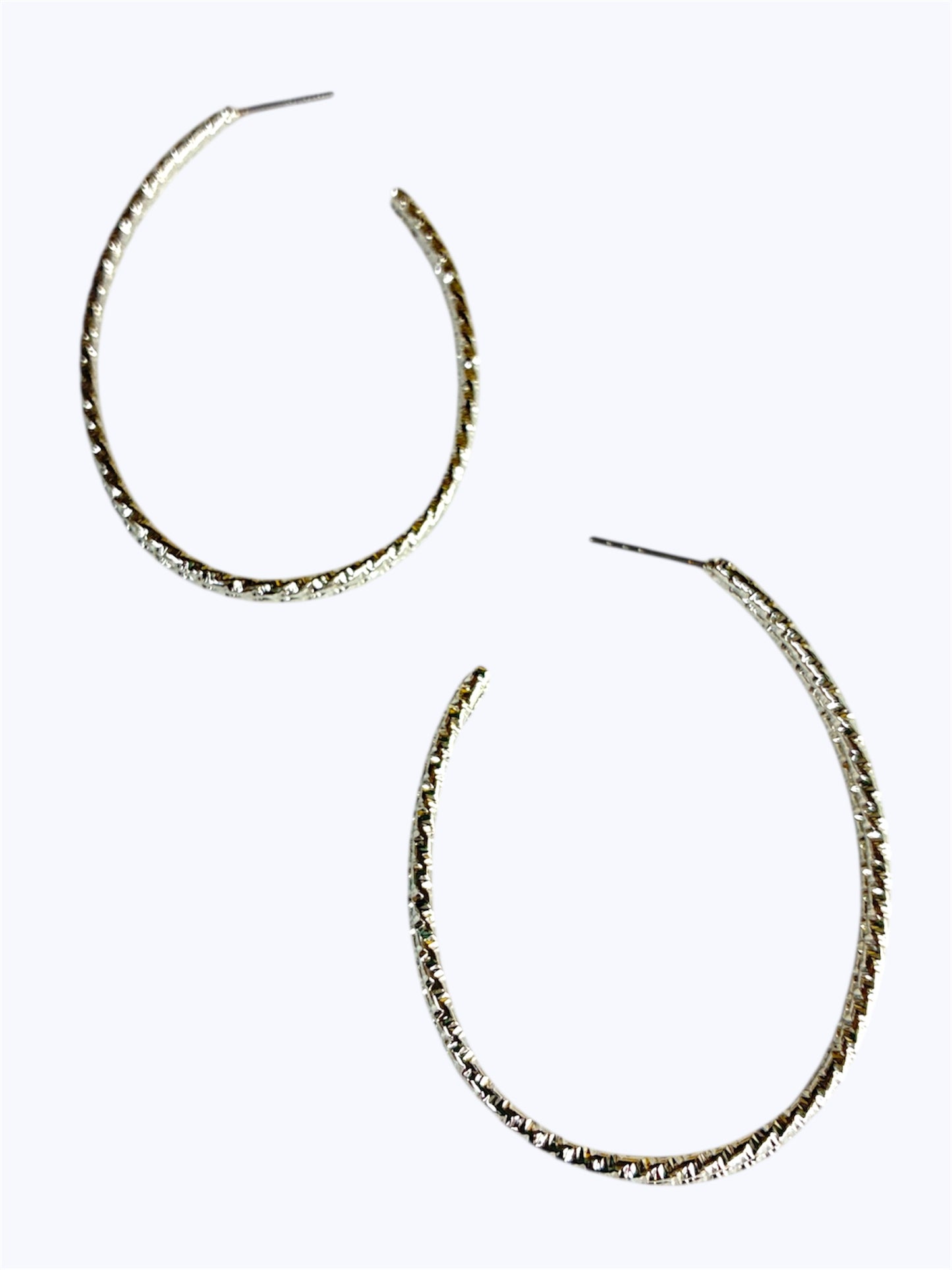 E2266 | Textured Oval Hoop Earrings | VE4746